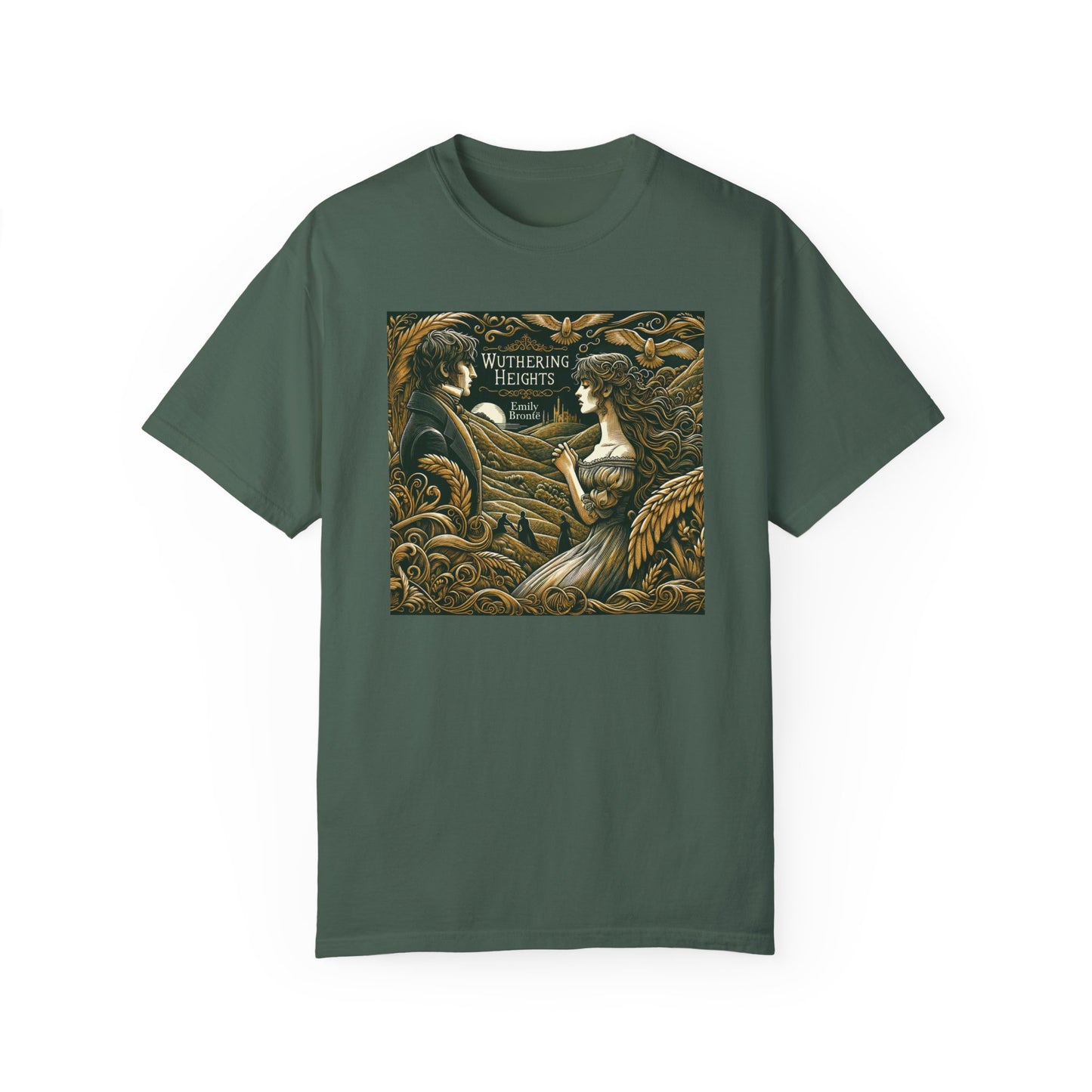 Wuthering Heights T-Shirt Emily Brontë Romantasy Literarure Shirt Bookish Academia Gift For Her Birthday Heathcliffe Bookclub Booknerd Tee T-Shirt Printify Blue Spruce S