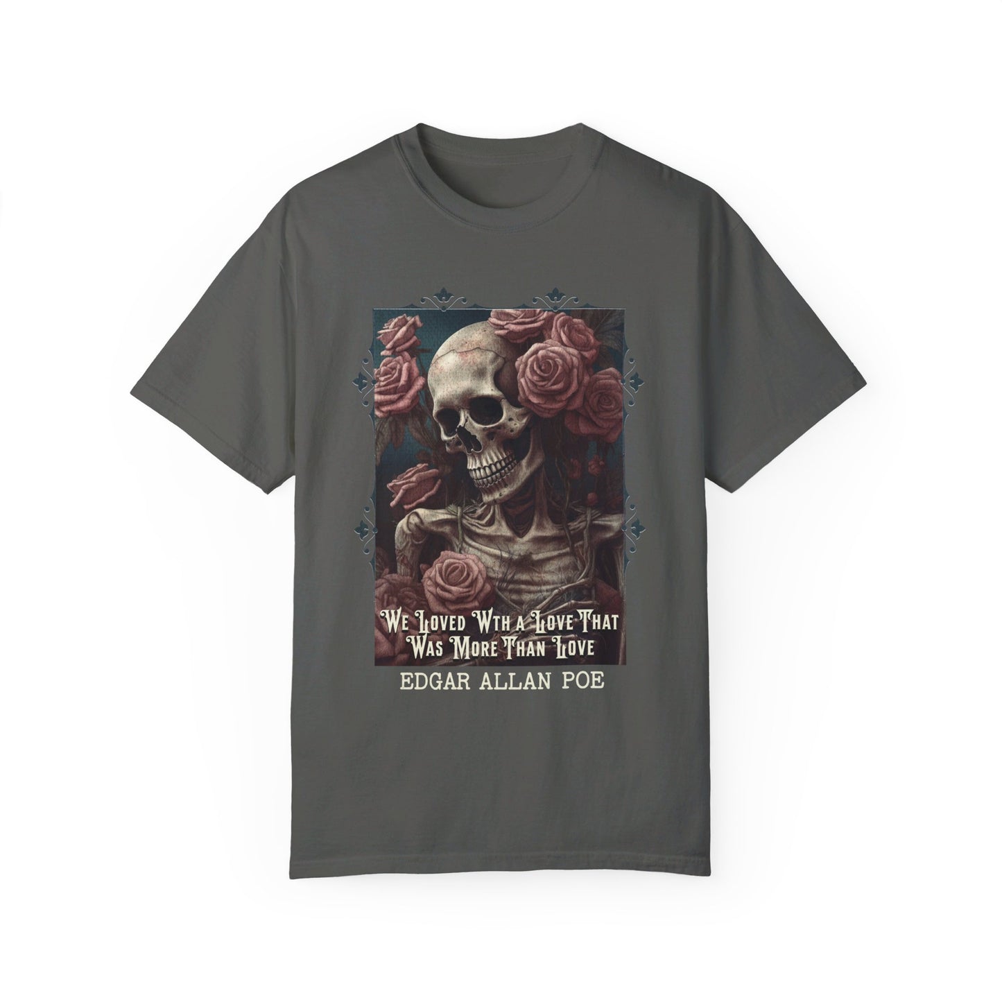 Edgar Allan Poe T-Shirt, Annabel-Lee Novel Vintage Book, Reading Lover Shirt, Halloween, Gothic, Light Academia Gift, Comfort Colours TShirt T-Shirt Printify Pepper S