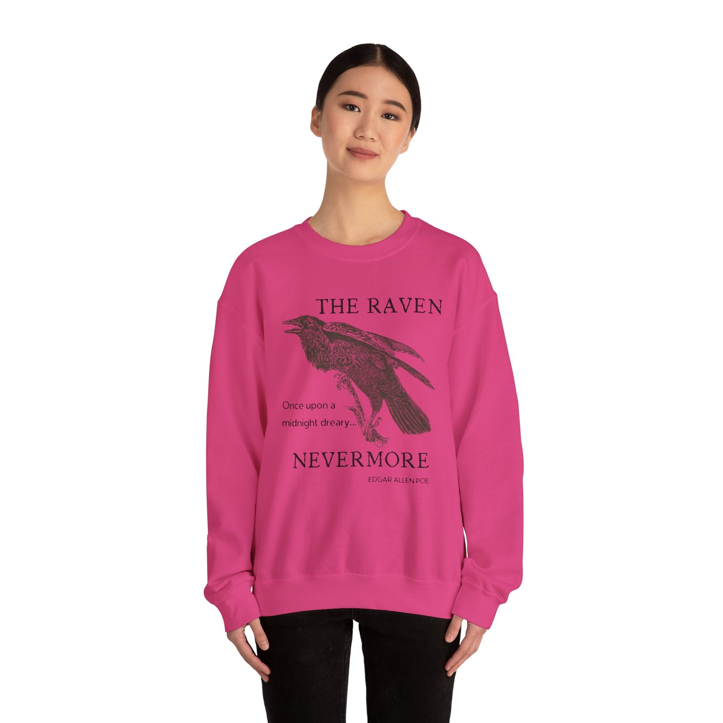 Halloween Vintage The Raven Sweatshirt, Spooky Season Sweater, Trick or Treating Shirt, Halloween Party, Edgar Allen Poe, Nevermore, Gothic Sweatshirt Printify