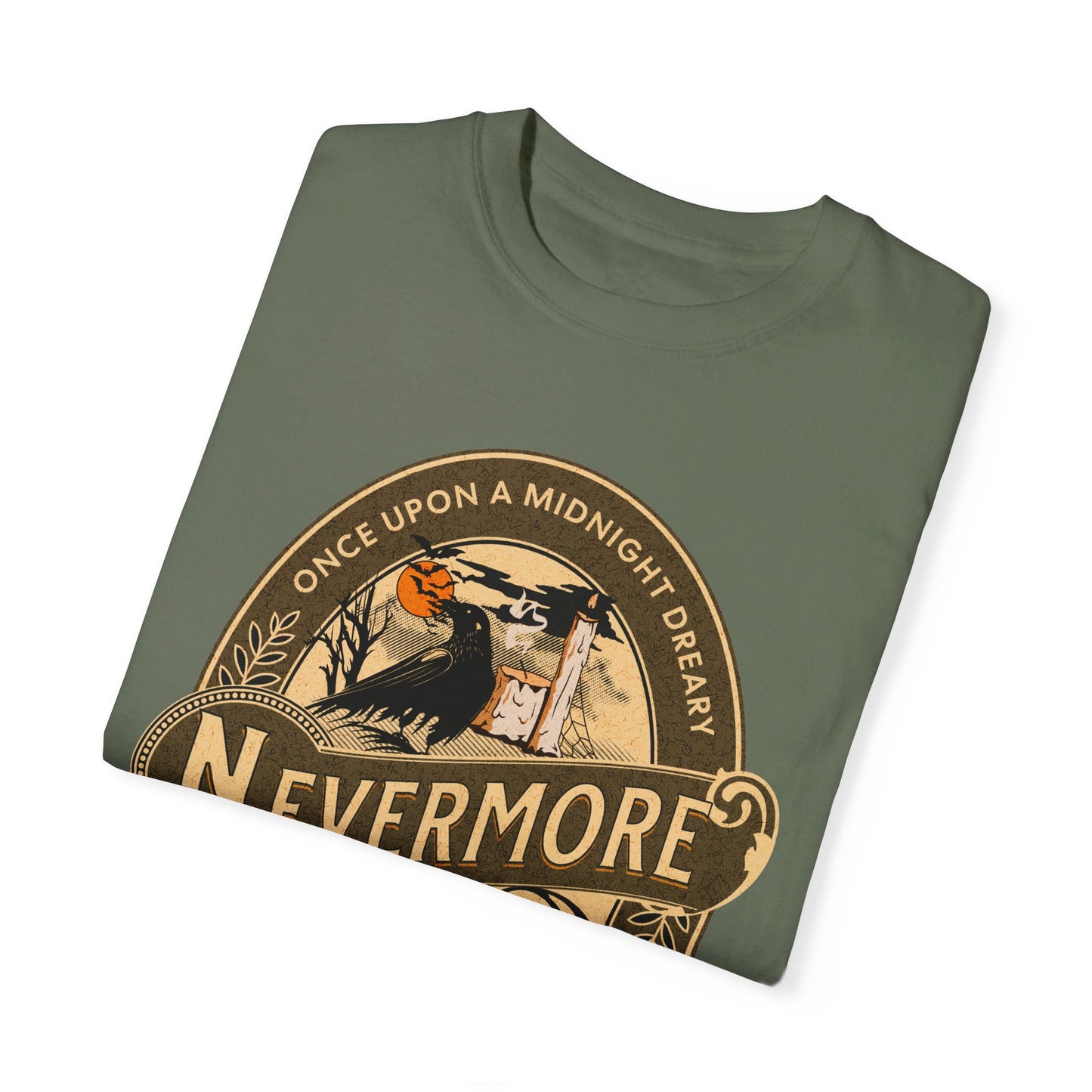 Edgar Allan Poe Shirt, Nevermore The Raven Tee, Book, Reading Lover Shirt, Halloween, Gothic, Light Academia Gifts, Comfort Colours TShirt T-Shirt Printify