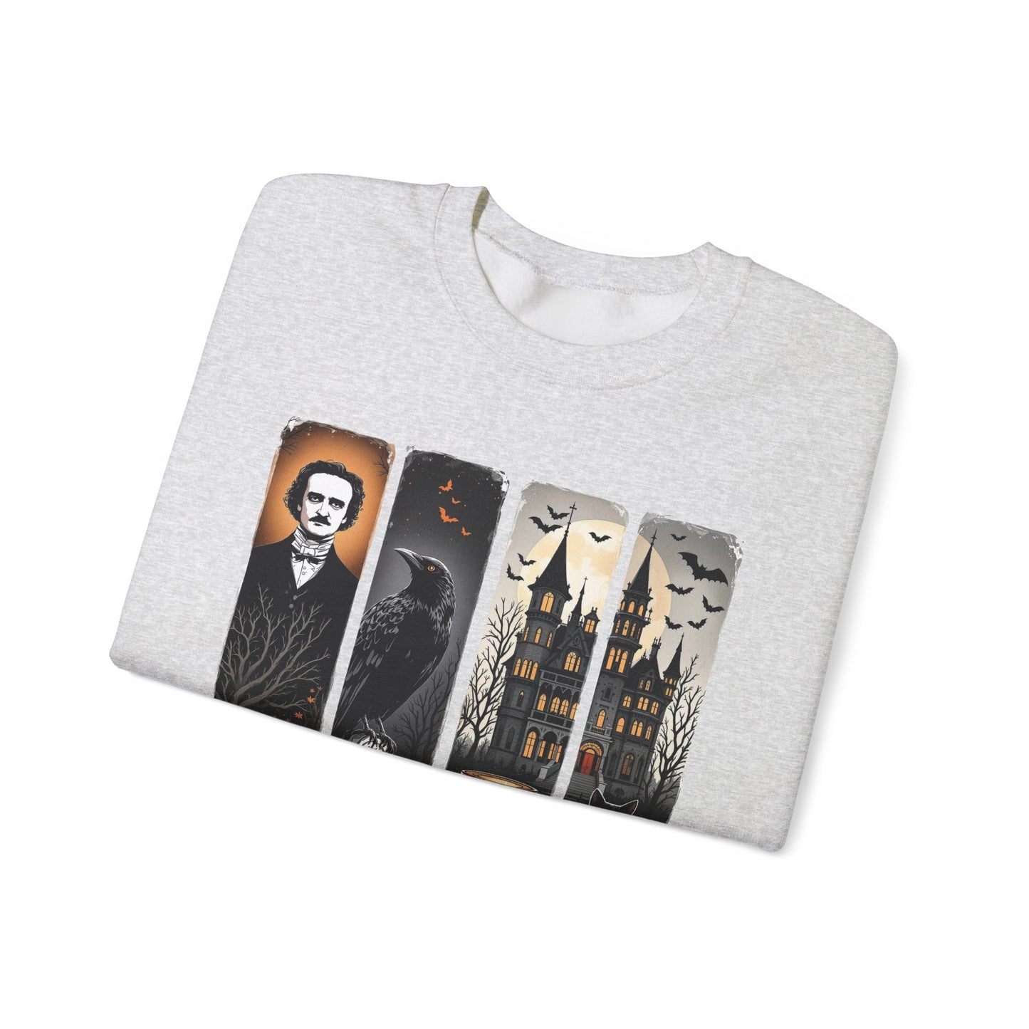 Edgar Allan Poe Sweatshirt The Raven Nevermore Gothic Horror Sweater Dark Academia Macabre Halloween Gift for Book Lovers Birthday Christmas Sweatshirt Printify