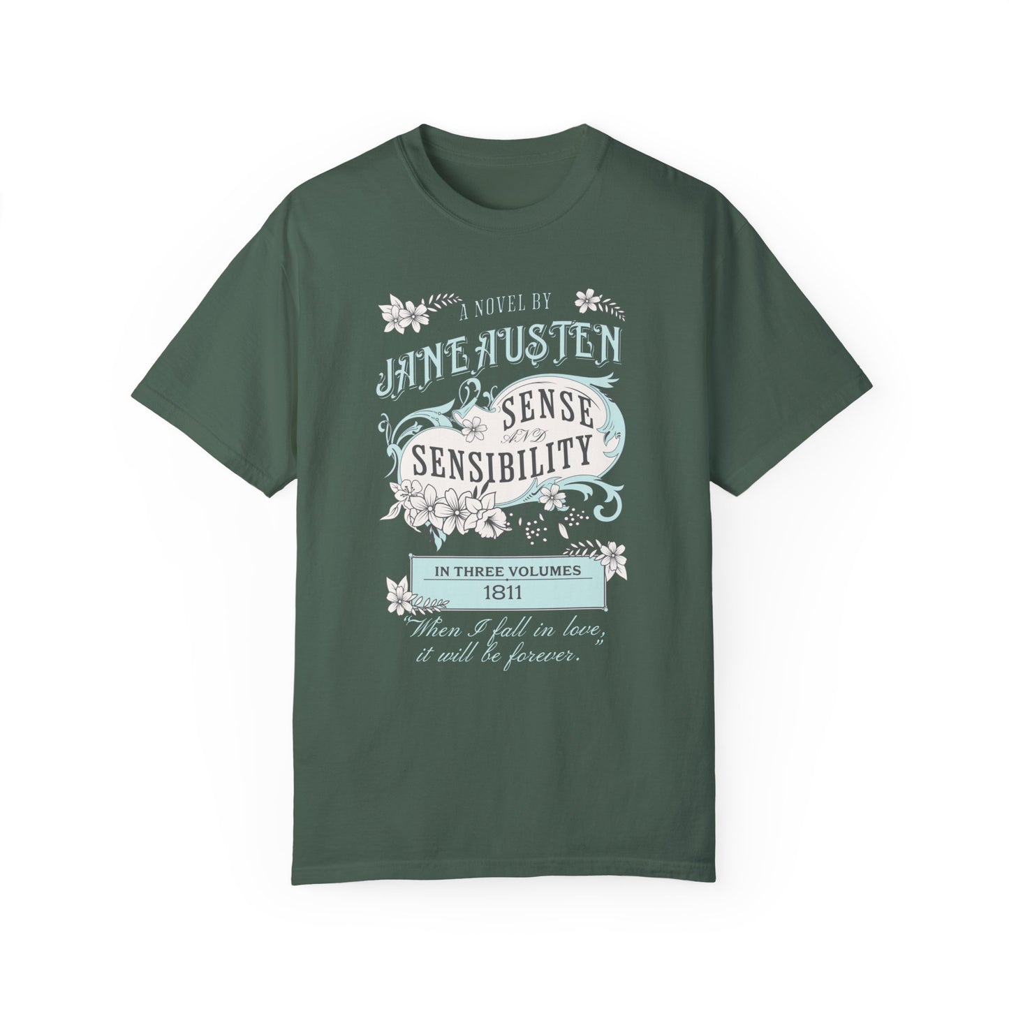 Sense and Sensibility Jane Austen Fan Gift Historical Romance Reader Tee T-Shirt Printify Blue Spruce S