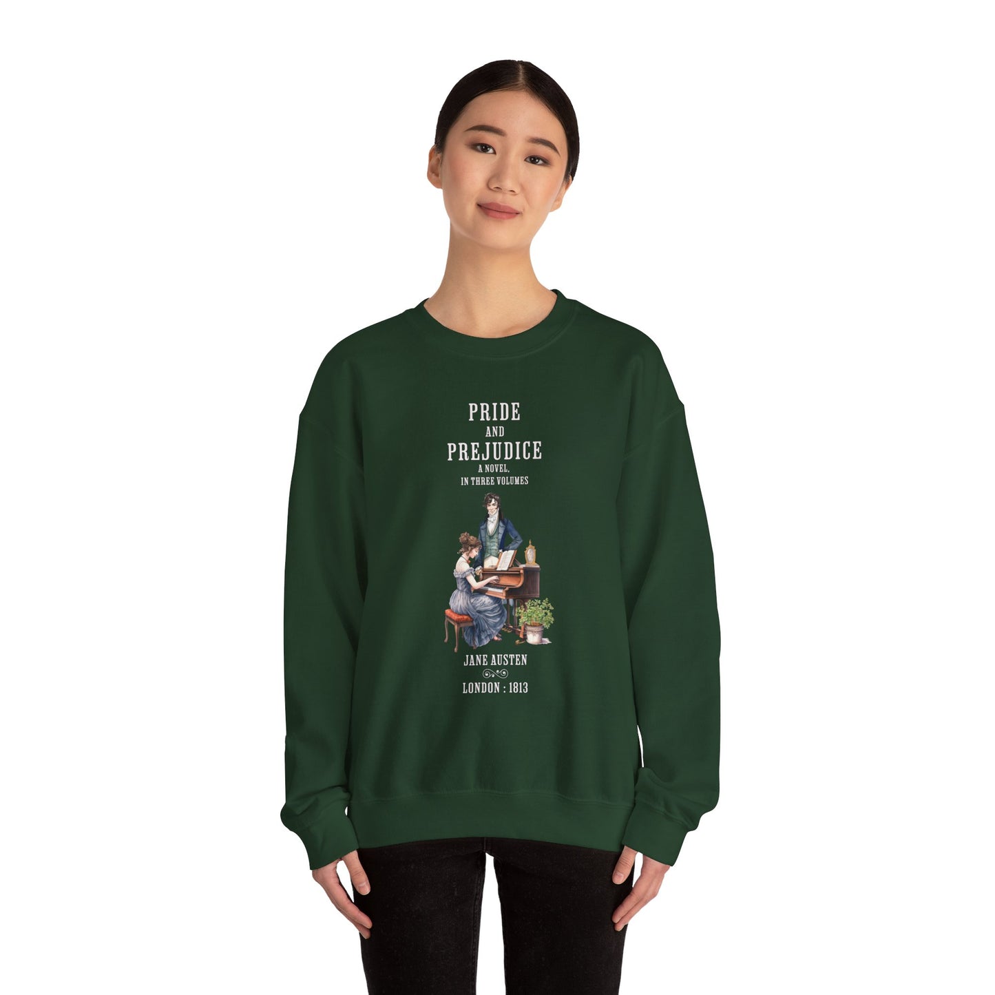 Jane Austen Sweatshirt, Pride & Prejudice Historical Romance Sweater, Bookish Literary Jane Austen Fan Art Gift for Her, Bookclub Shirt Sweatshirt Printify