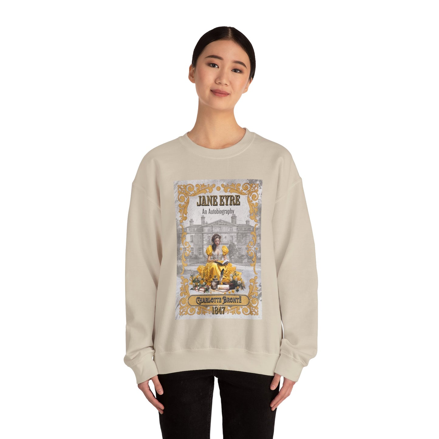 Jane Eyre Sweatshirt, Charlotte Brontë Historical Romance Sweater, Bookish Literary Brontë Sisters Fan Art Gift, Gift for Her, Readers, Sweatshirt Printify