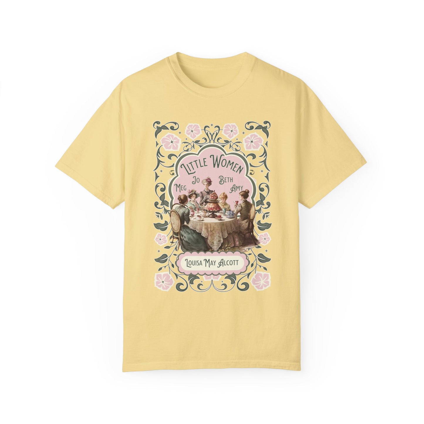 Little Women Comfort Colors T-Shirt, Louisa May Alcott Historical Romance, Bookish Literary Fan Art Tee Gift for Her Bookclub Crewneck Shirt T-Shirt Printify Butter S