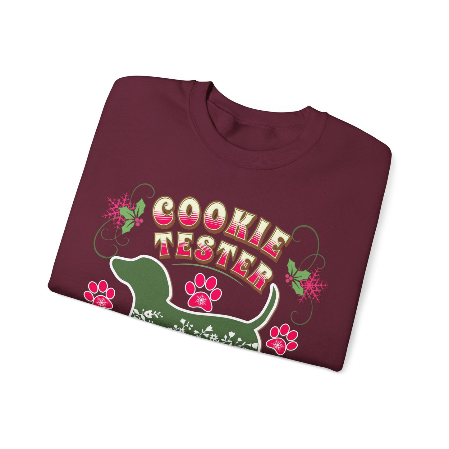 Christmas Dachshund Lover Baking Sweatshirt, Doxie Cookie Tester XMas T-Shirt, Dog Lover Shirt, Matching Family Christmas Cookie Baking Gift Sweatshirt Printify