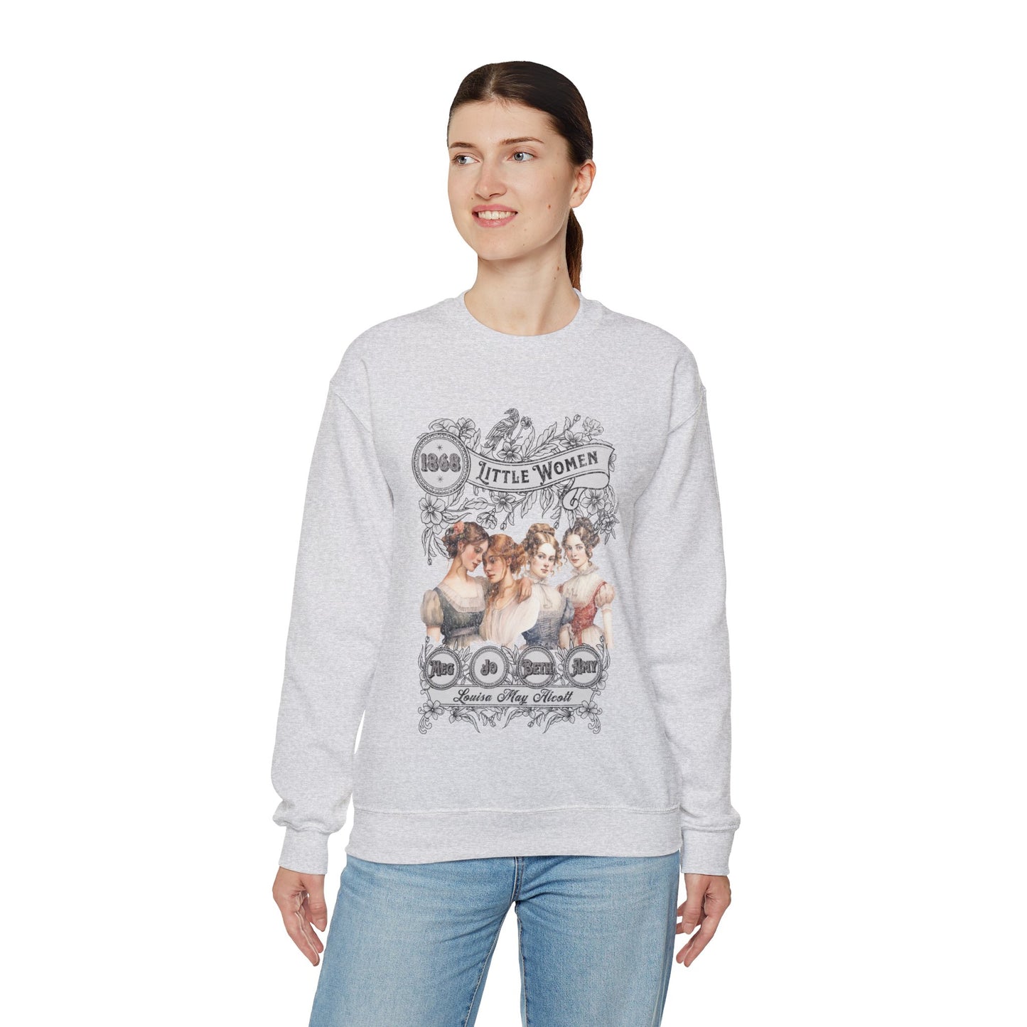 Little Women Sweatshirt, Louisa May Alcott Historical Romance Sweater, Bookish Literary Fan Art Gift, Gift for Her, Bookclub Crewneck Shirt Sweatshirt Printify