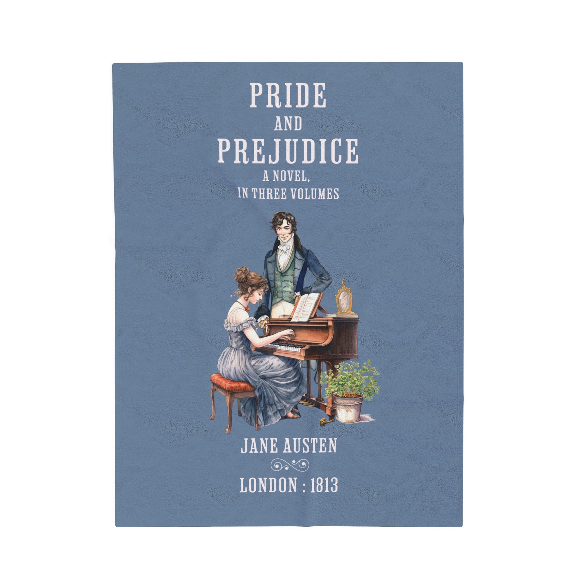 Jane Austen Plush Throw Blanket, Pride And Prejudice Historical Romance Gift, Bookish Literary Jane Austen Fan Art, Gift for Her, Bookclub All Over Prints Printify 30" × 40"