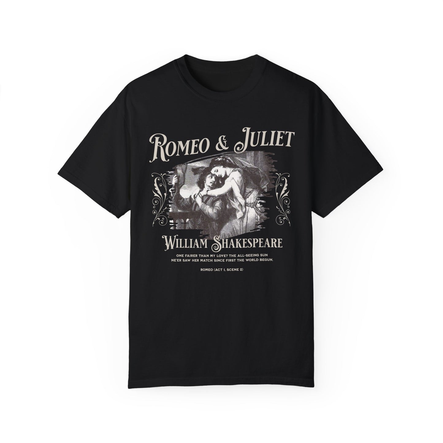Romeo And Juliet TShirt Gift For William Shakespeare Fan Theatre Lovers Shirt Dark Academia Gift Bookish Merch Playwrite Actor Gift T-Shirt Printify Black S