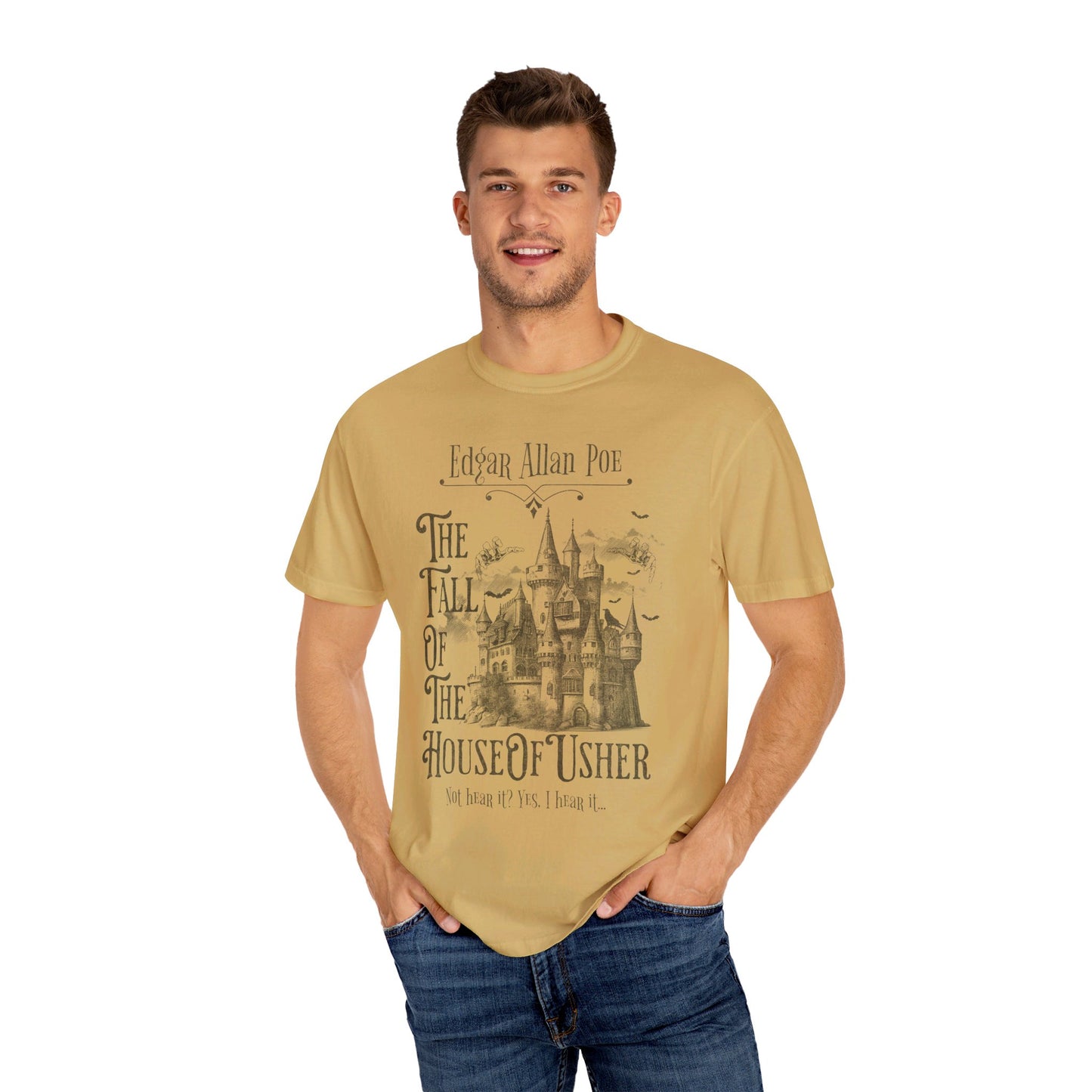 Edgar Allan Poe Shirt, The Fall of the House of Usher Tee, Book Lover Shirt, Halloween, Fall, Gothic, Light Academia, Comfort Colours TShirt T-Shirt Printify