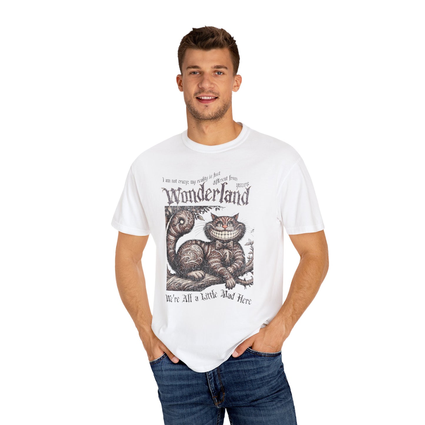 Cheshire Cat Alice in Wonderland TShirt Comfort Colors Oversized T-Shirt Dark Academia Mad Hatter Tea Party Bookish Book Lover Booktok Gift T-Shirt Printify