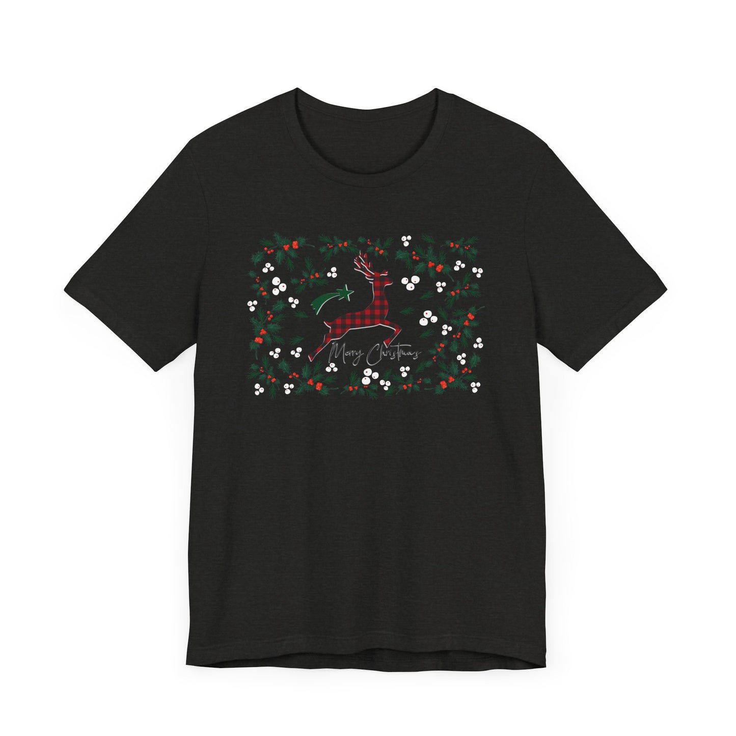 Merry Christmas Plaid Reindeer Shirt, Country Reindeer Shirt, Christmas Family Shirt, Christmas Shirt, Merry Christmas Shirt, Christmas Gift T-Shirt Printify