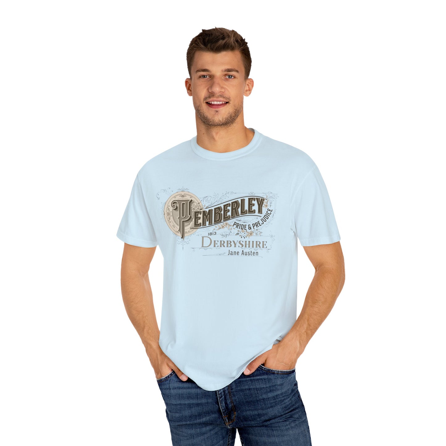 Pemberley TShirt Jane Austen Shirt Pride And Prejudice Gift For Jane Austen Fan Bookish Bookclub Gift Pemberly Derbyshire Fitzwilliam Darcy T-Shirt Printify