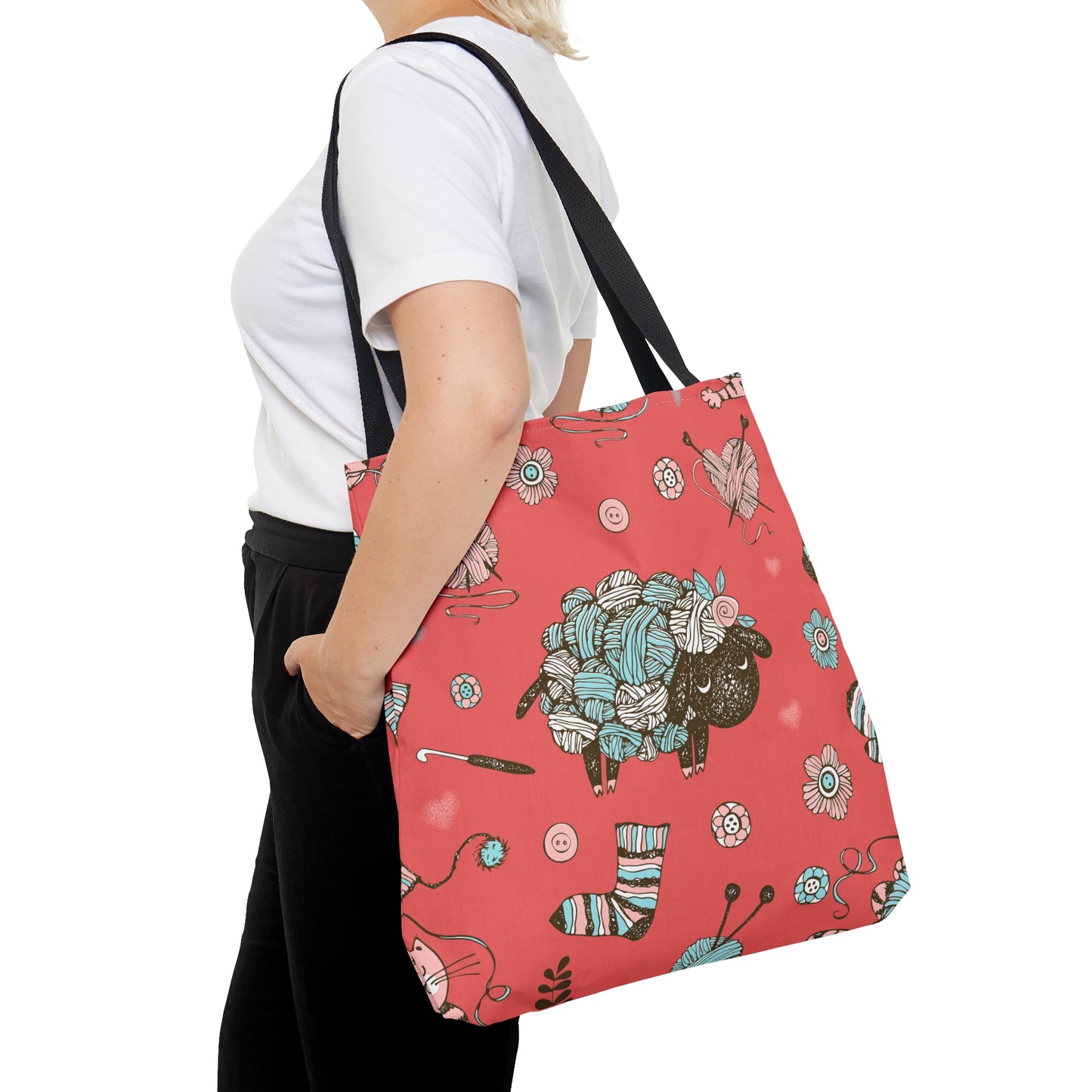 Craft, Crochet or Knitting Tote Bag, Yarn Storage Shoulder Bags, Gift for Knitter, Crafter, Grocery Shopping, School, Resusable, Travel Bag Bags Printify