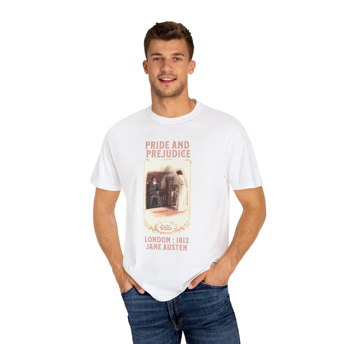 Jane Austen Comfort Colors TShirt, Pride & Prejudice Historical Romance, Bookish Literary Jane Austen Fan Art, Gift for Her Bookclub Tee T-Shirt Printify