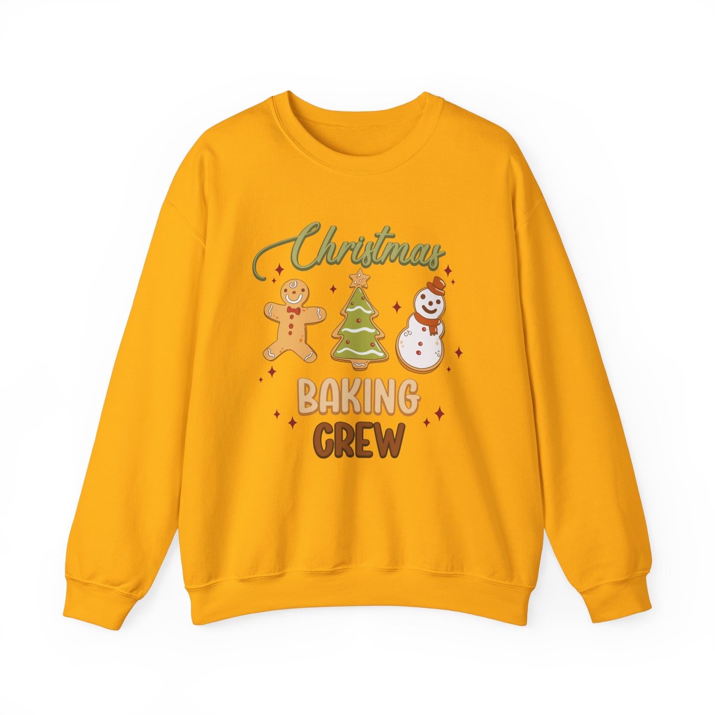 Christmas Baking Crew Sweatshirt, Christmas Baking Team Matching Sweater, Christmas Baking Women's Christmas Shirts, Christmas Cookie Crew Sweatshirt Printify S Gold