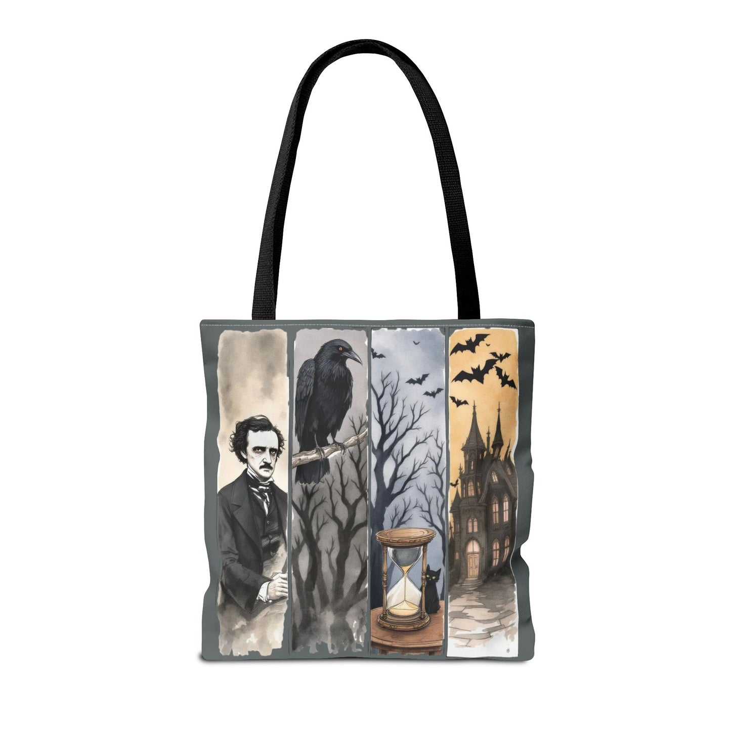Edgar Allan Poe Tote Bag Gothic Literary Gift for Book Lover Dark Academia Macabre Accessory Halloween Tote Fall School Bag for Poetember Bags Printify