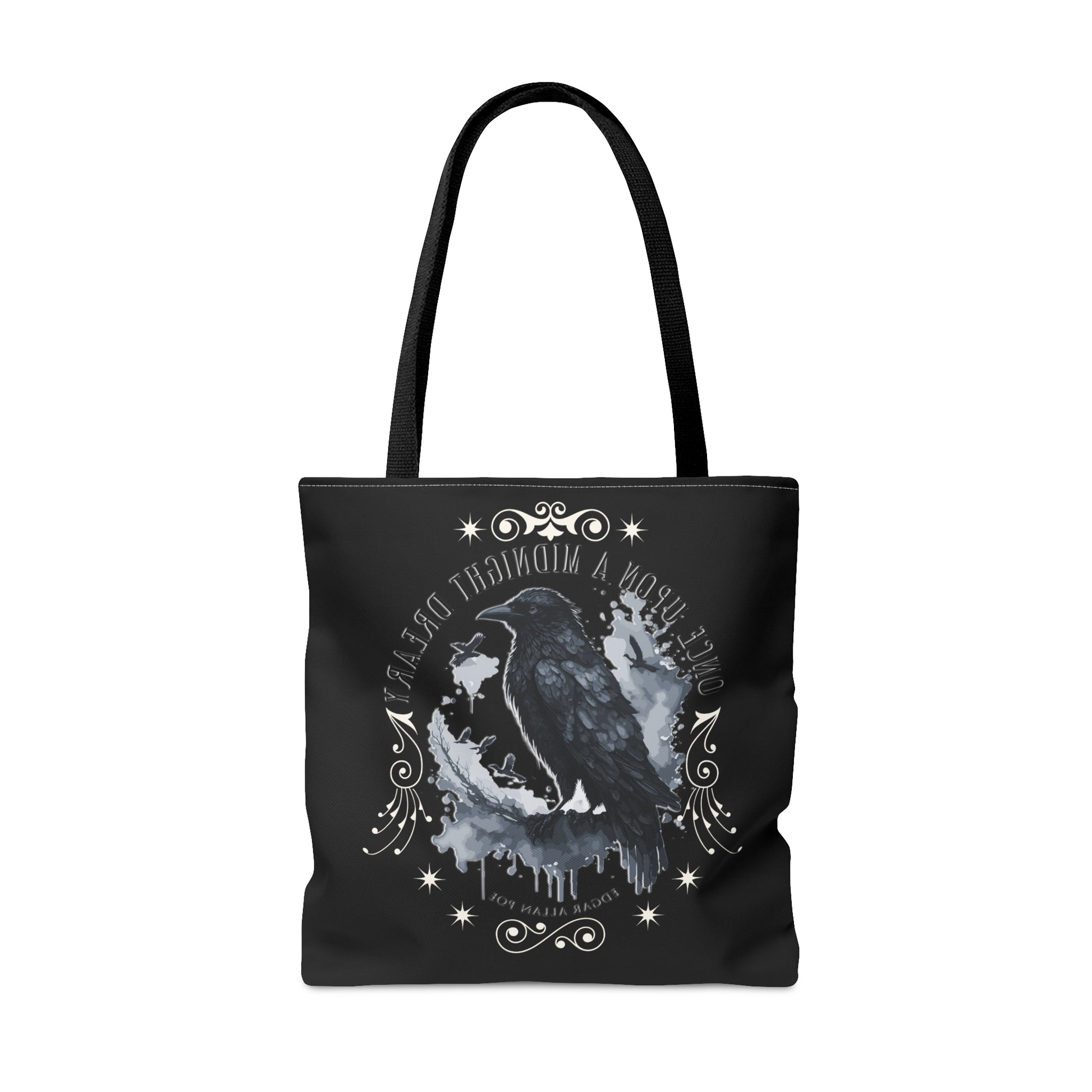 Edgar Allan Poe Tote Bag, The Raven Vintage Poetry Lover Shoulder Bag, Dark Academia, Literary, Bookish, Bookclub Gift, Fall Autumn Gift Bags Printify