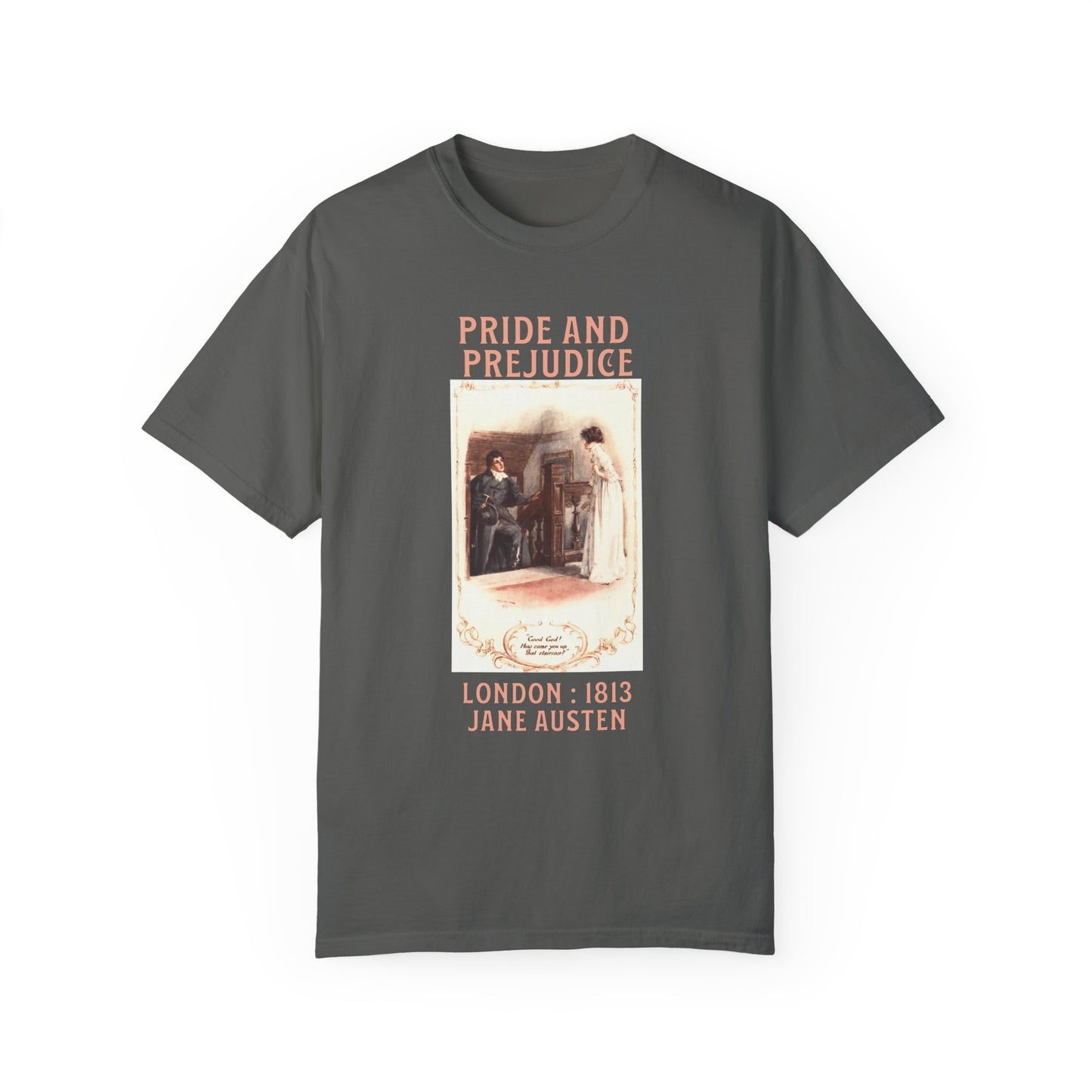 Jane Austen Comfort Colors TShirt, Pride & Prejudice Historical Romance, Bookish Literary Jane Austen Fan Art, Gift for Her Bookclub Tee T-Shirt Printify Pepper S
