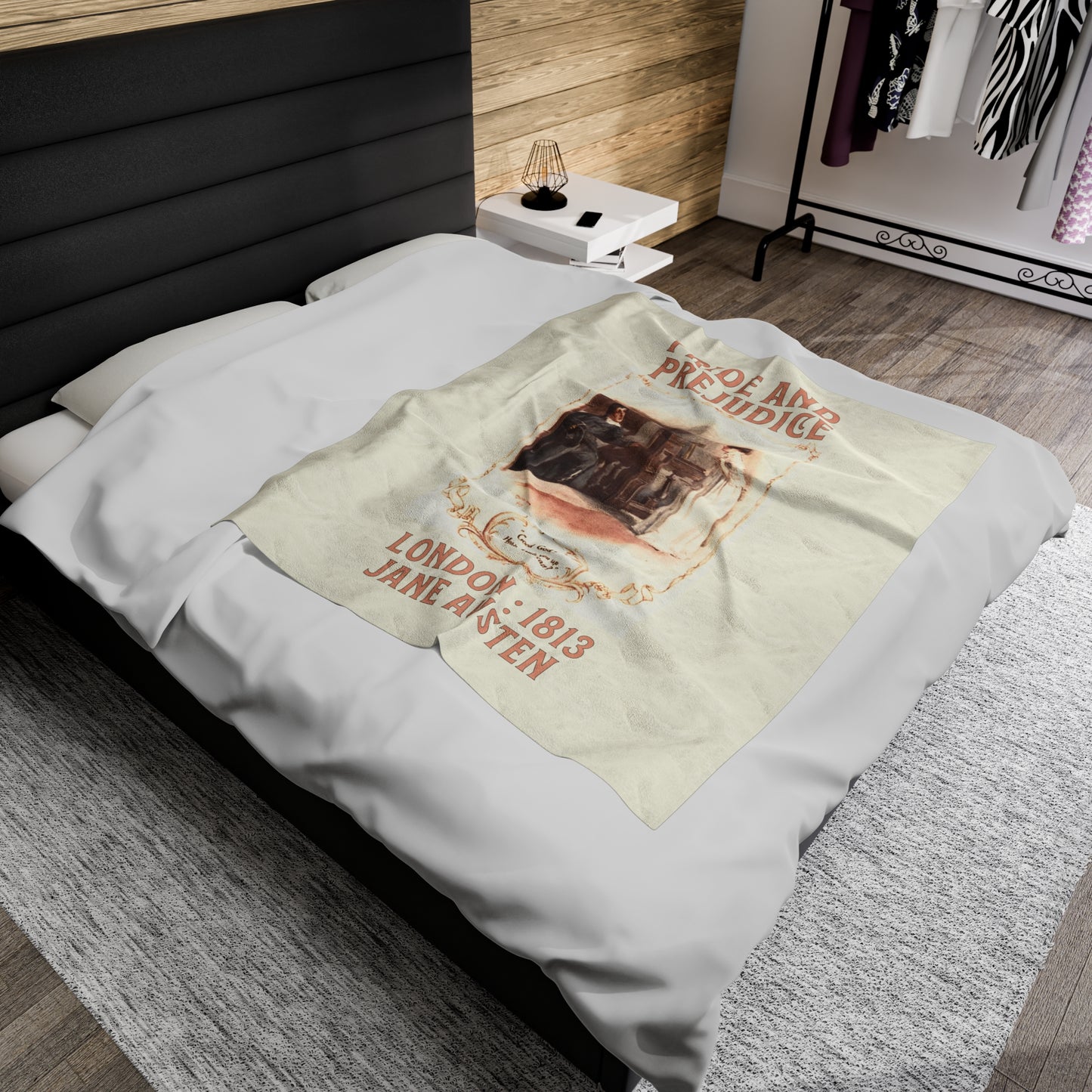 Jane Austen Plush Throw Blanket, Pride And Prejudice Historical Romance Gift, Bookish Literary Jane Austen Fan Art, Gift for Her, Bookclub All Over Prints Printify