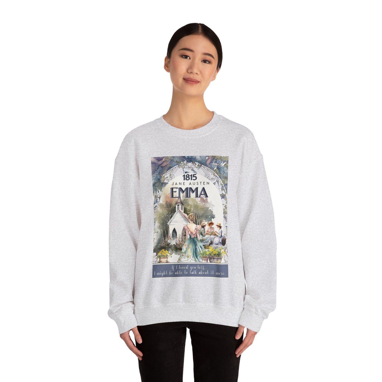 Jane Austen Sweatshirt, Emma Historical Romance Sweater, Bookish Literary Jane Austen Fan Art Gift, Gift for Her, Bookclub Shirt Sweatshirt Printify