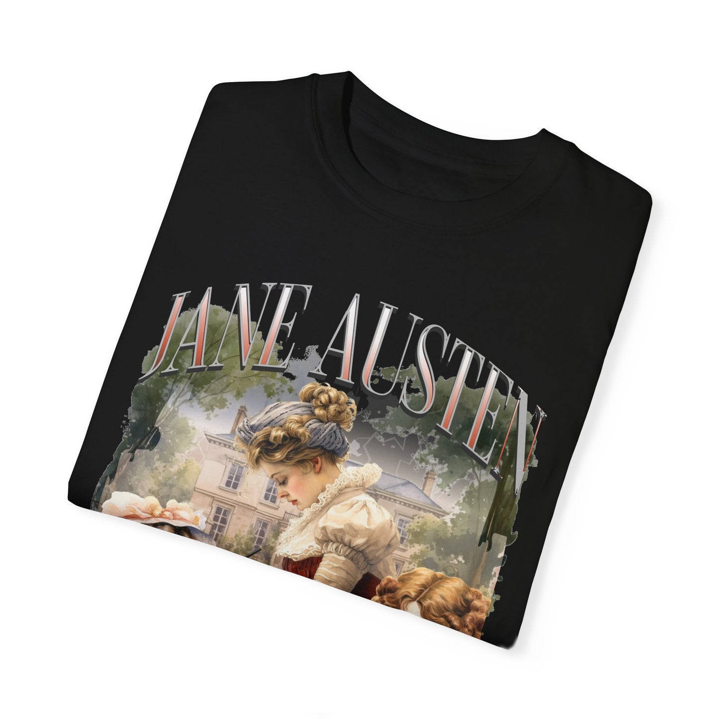 Retro Jane Austen Unisex Garment-Dyed T-shirt T-Shirt Printify