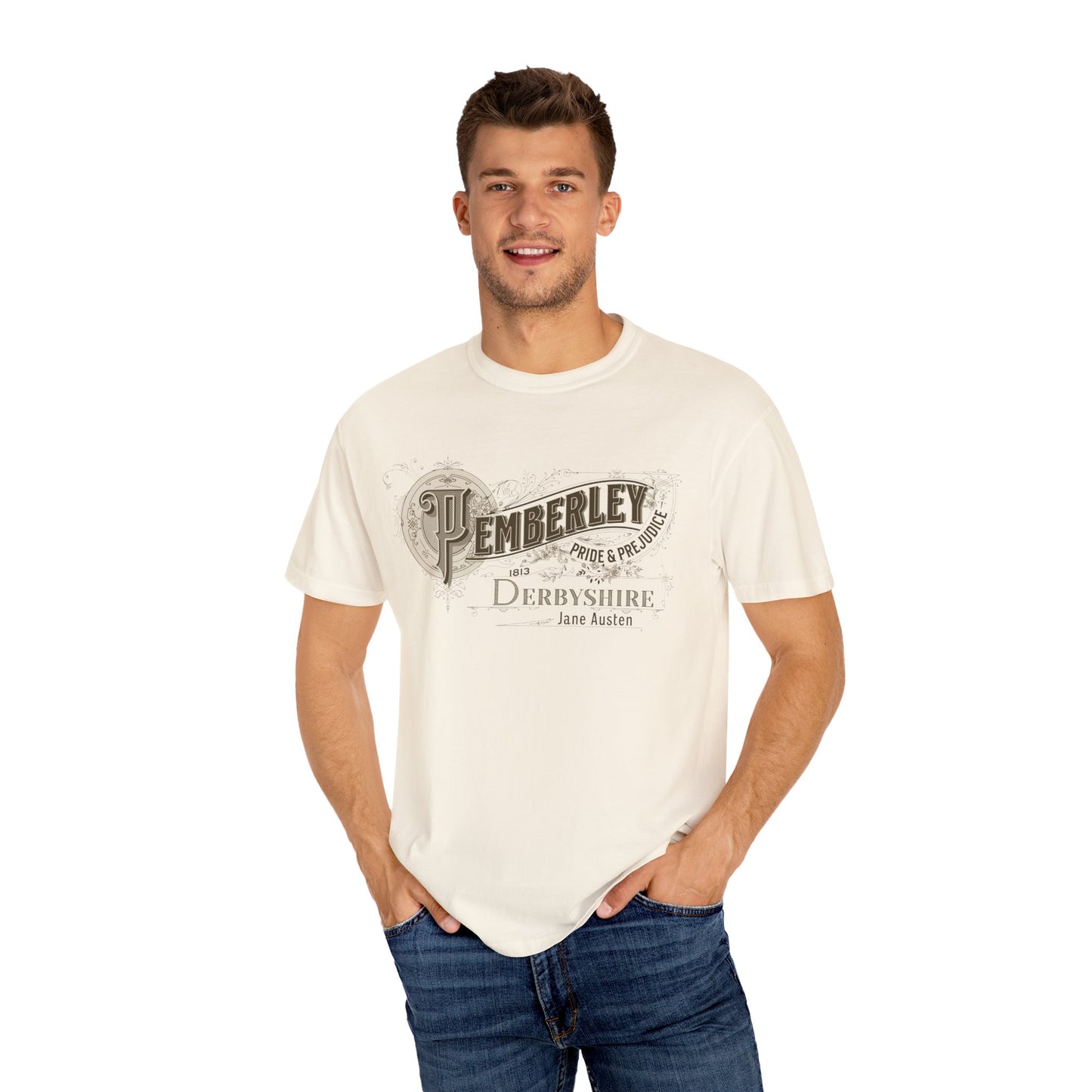 Pemberley TShirt Jane Austen Shirt Pride And Prejudice Gift For Jane Austen Fan Bookish Bookclub Gift Pemberly Derbyshire Fitzwilliam Darcy T-Shirt Printify