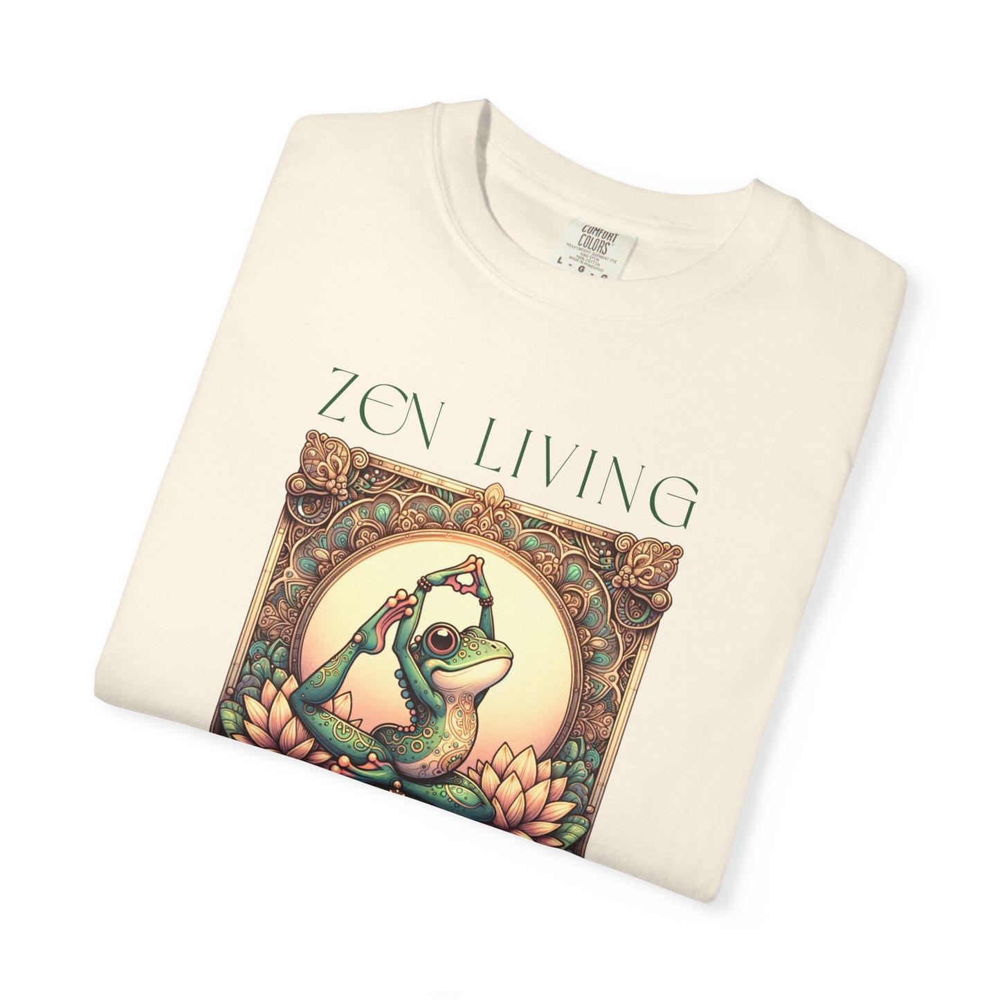 Green Yoga Frog Zen Living Unisex T-Shirt, Casual Wear, Highlander Fan Gift, T-Shirt Printify