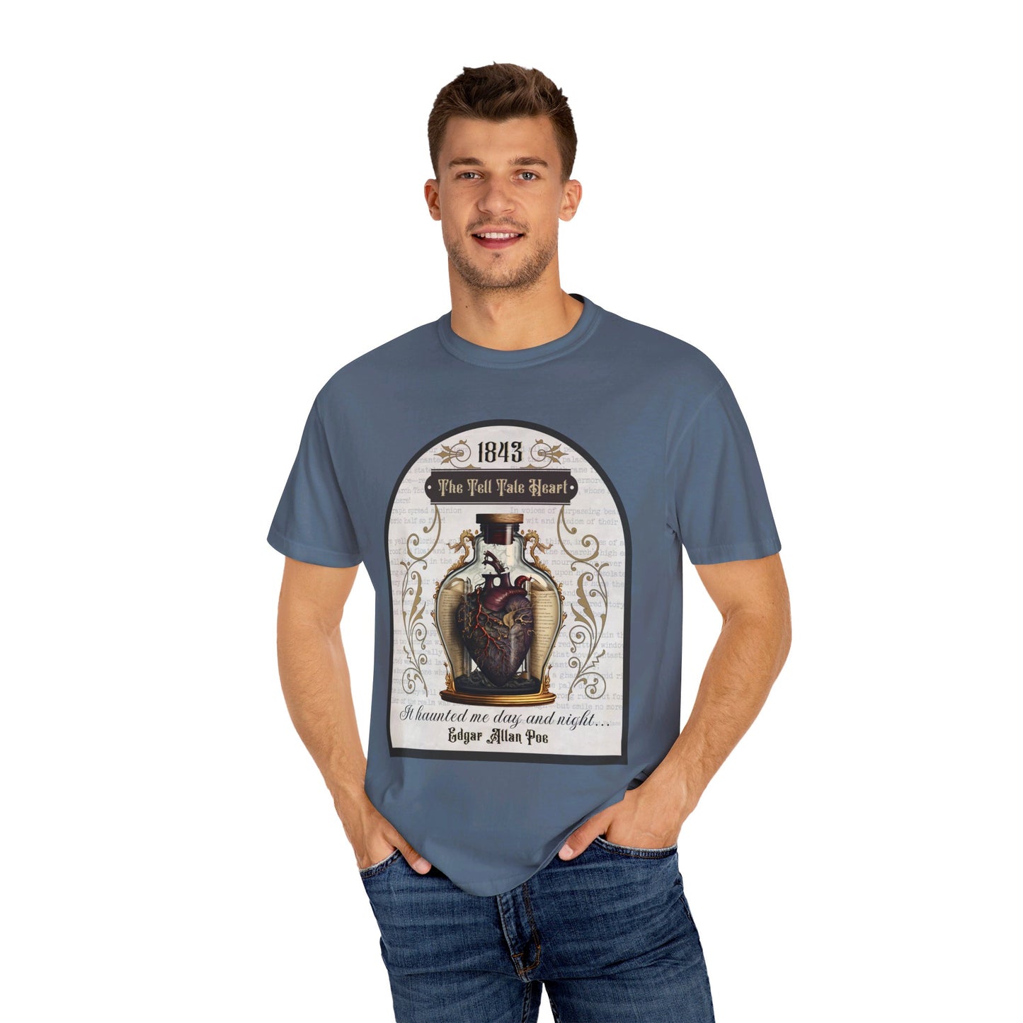 Edgar Allan Poe Shirt, The Tell Tale Heart Tee, Book, Reading Lover Shirt, Halloween, Gothic, Light Academia Gifts, Comfort Colours TShirt T-Shirt Printify
