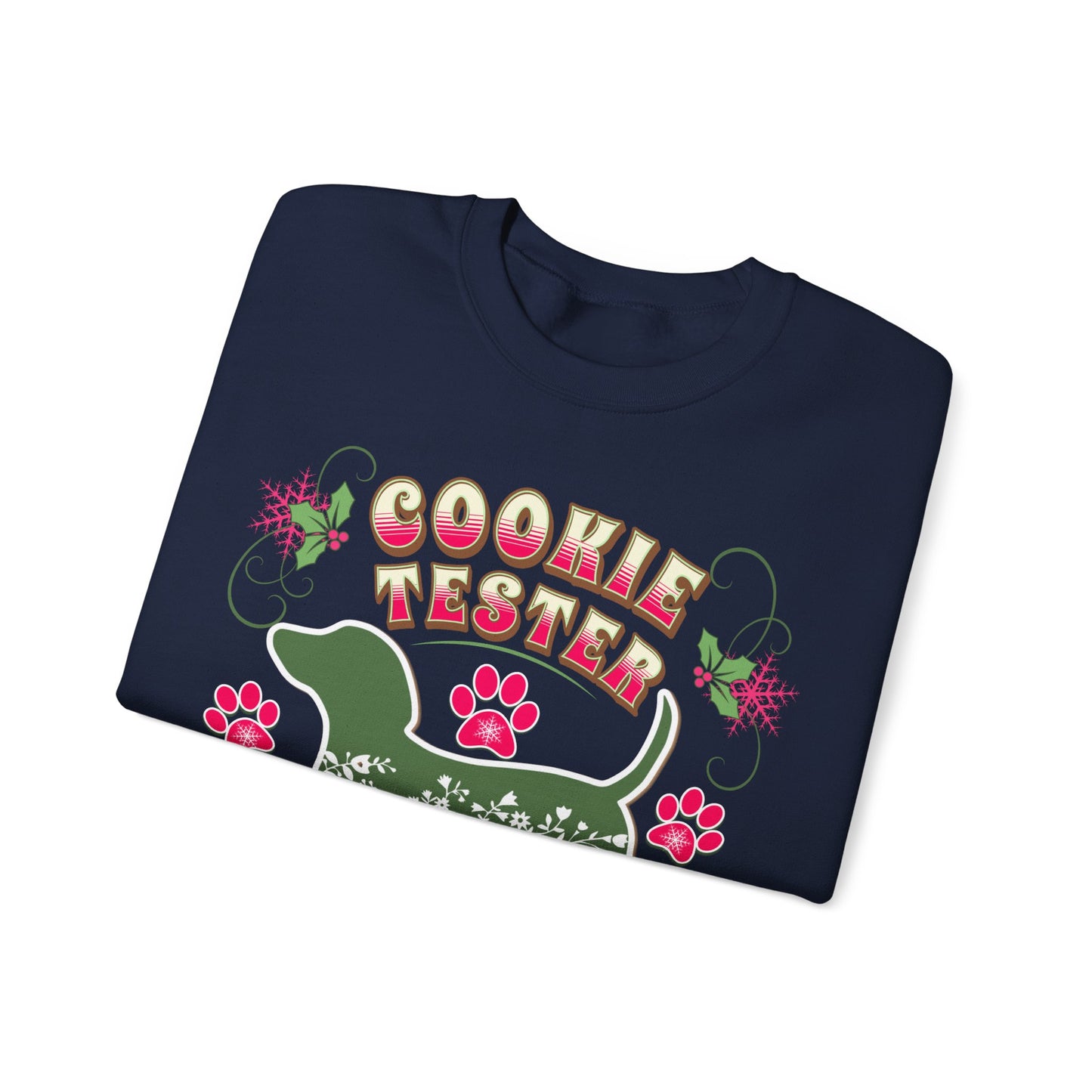 Christmas Dachshund Lover Baking Sweatshirt, Doxie Cookie Tester XMas T-Shirt, Dog Lover Shirt, Matching Family Christmas Cookie Baking Gift Sweatshirt Printify
