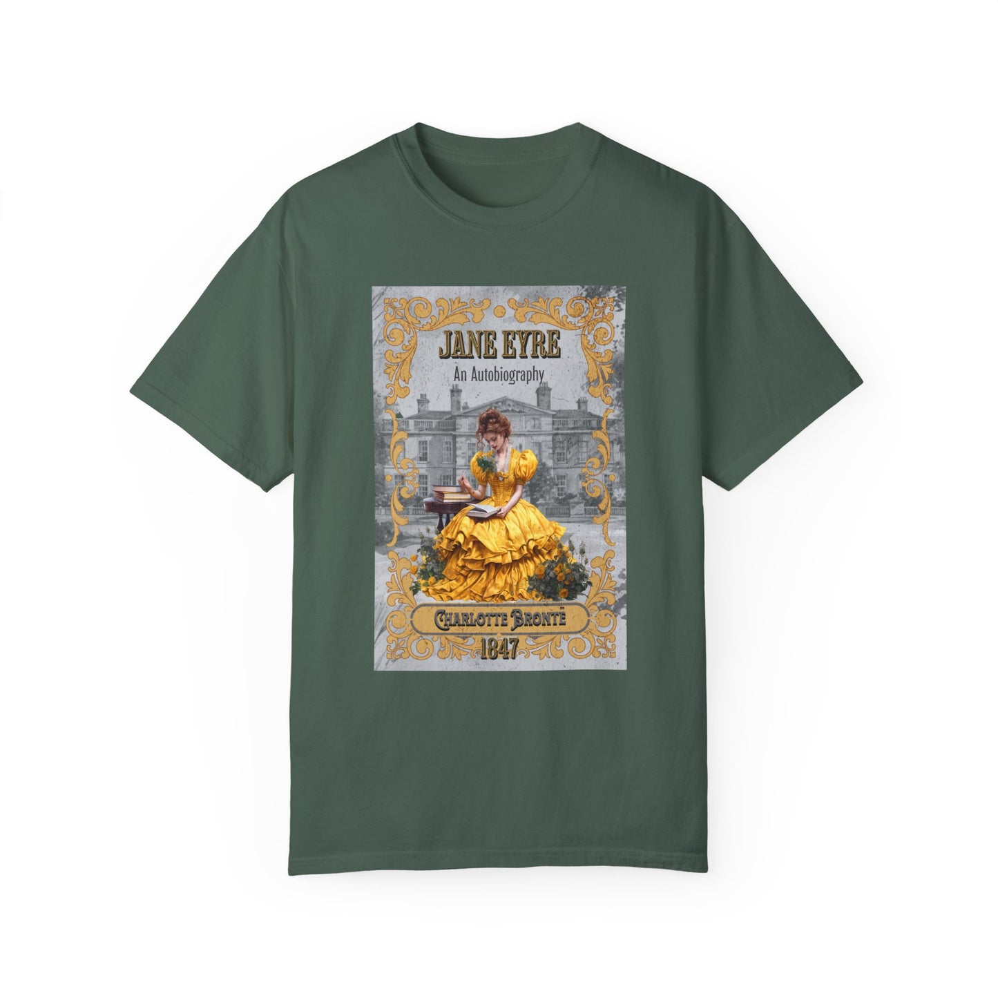 Jane Eyre T-shirt, Charlotte Brontë Historical Romance Comfort Colors Tee, Bookish Literary Brontë Sisters Fan Art Gift for Her, Bookclub T-Shirt Printify Blue Spruce S