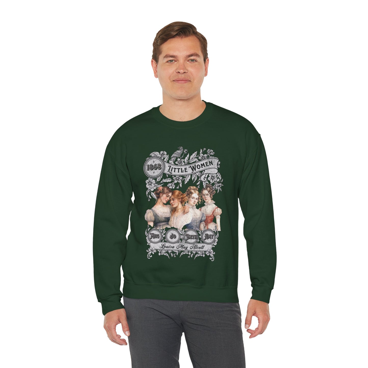 Little Women Sweatshirt, Louisa May Alcott Historical Romance Sweater, Bookish Literary Fan Art Gift, Gift for Her, Bookclub Crewneck Shirt Sweatshirt Printify