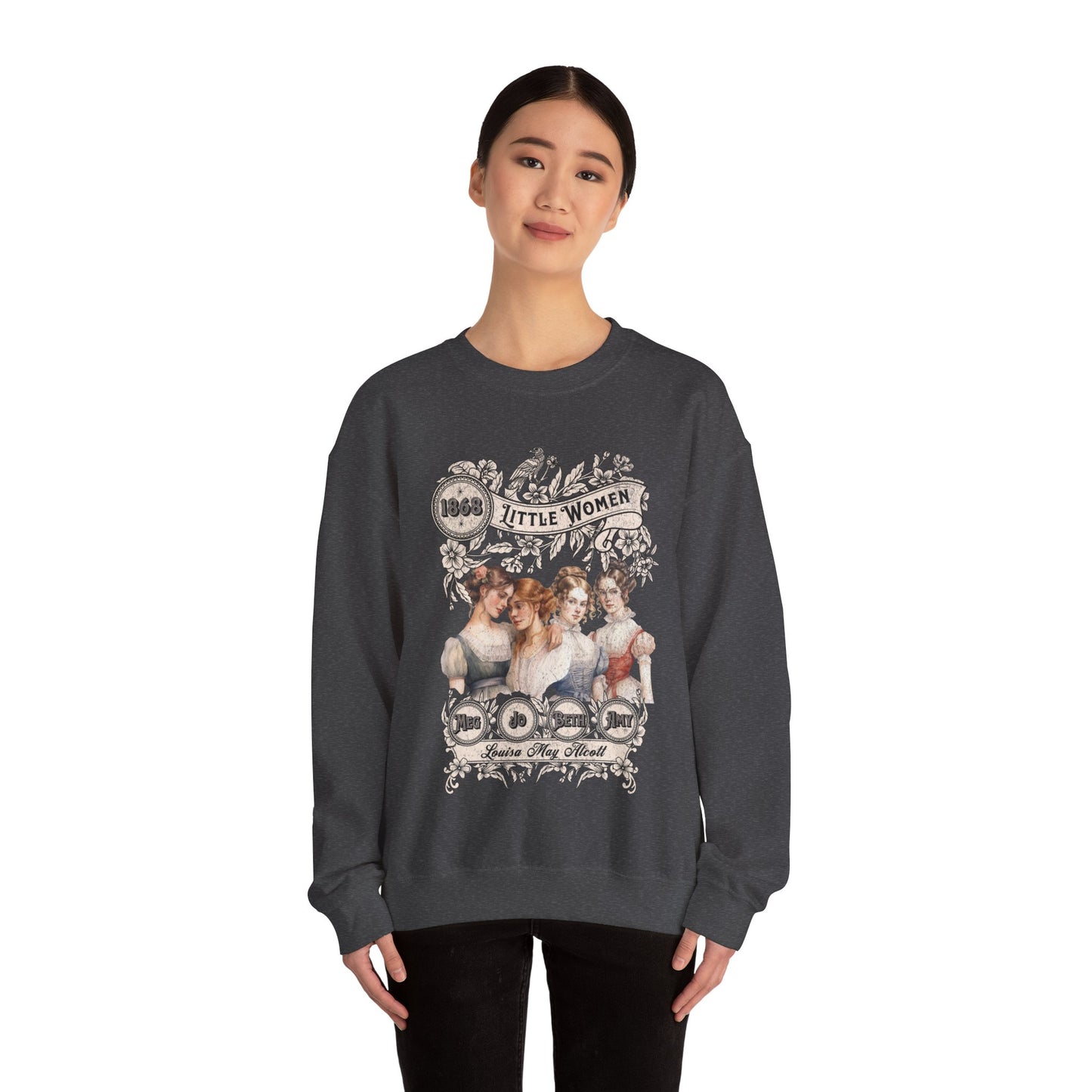 Little Women Sweatshirt, Louisa May Alcott Historical Romance Sweater, Bookish Literary Fan Art Gift, Gift for Her, Bookclub Crewneck Shirt Sweatshirt Printify