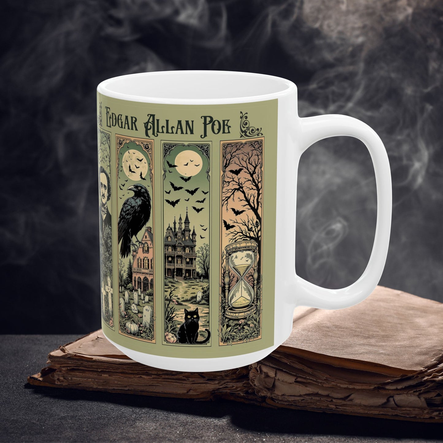 Edgar Allan Poe Mug Gothic Literary Gift For Book Lover Dark Academia Macabre Fall Coffee Cup Halloween Poetember Party Gift For Bookclub Mug Printify