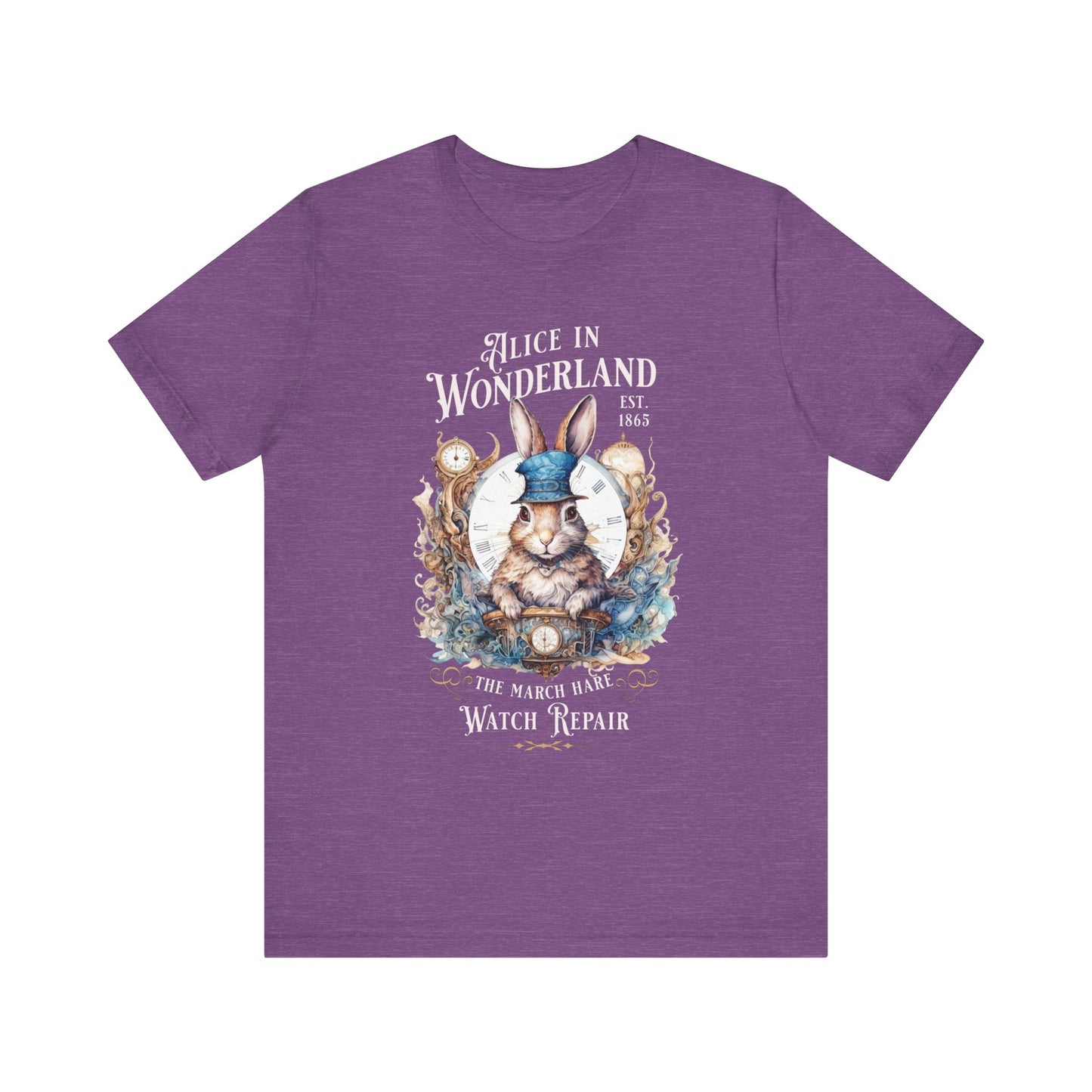 3001 Unisex Jersey Short Sleeve Tee Alice in Wonderland T-Shirt Printify Heather Team Purple S