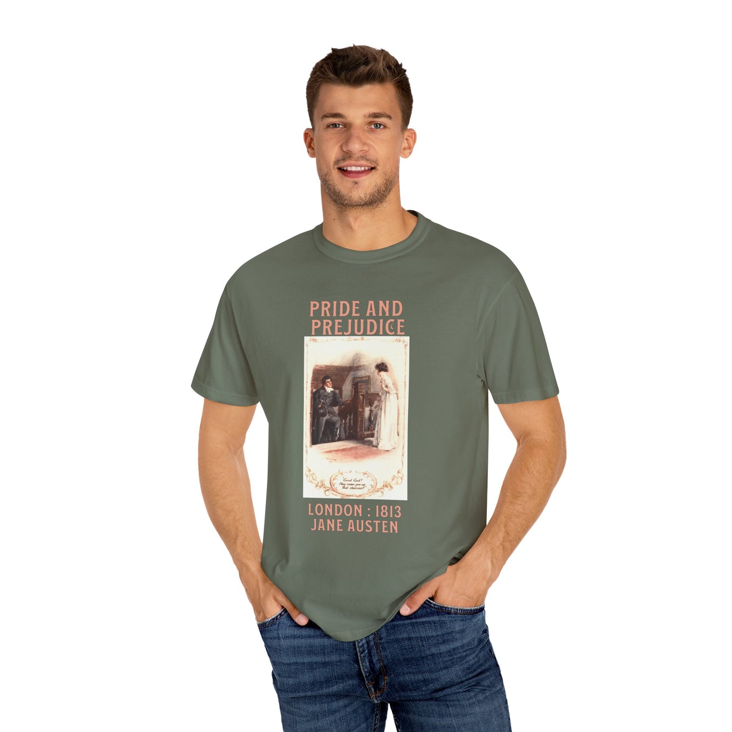Jane Austen Comfort Colors TShirt, Pride & Prejudice Historical Romance, Bookish Literary Jane Austen Fan Art, Gift for Her Bookclub Tee T-Shirt Printify