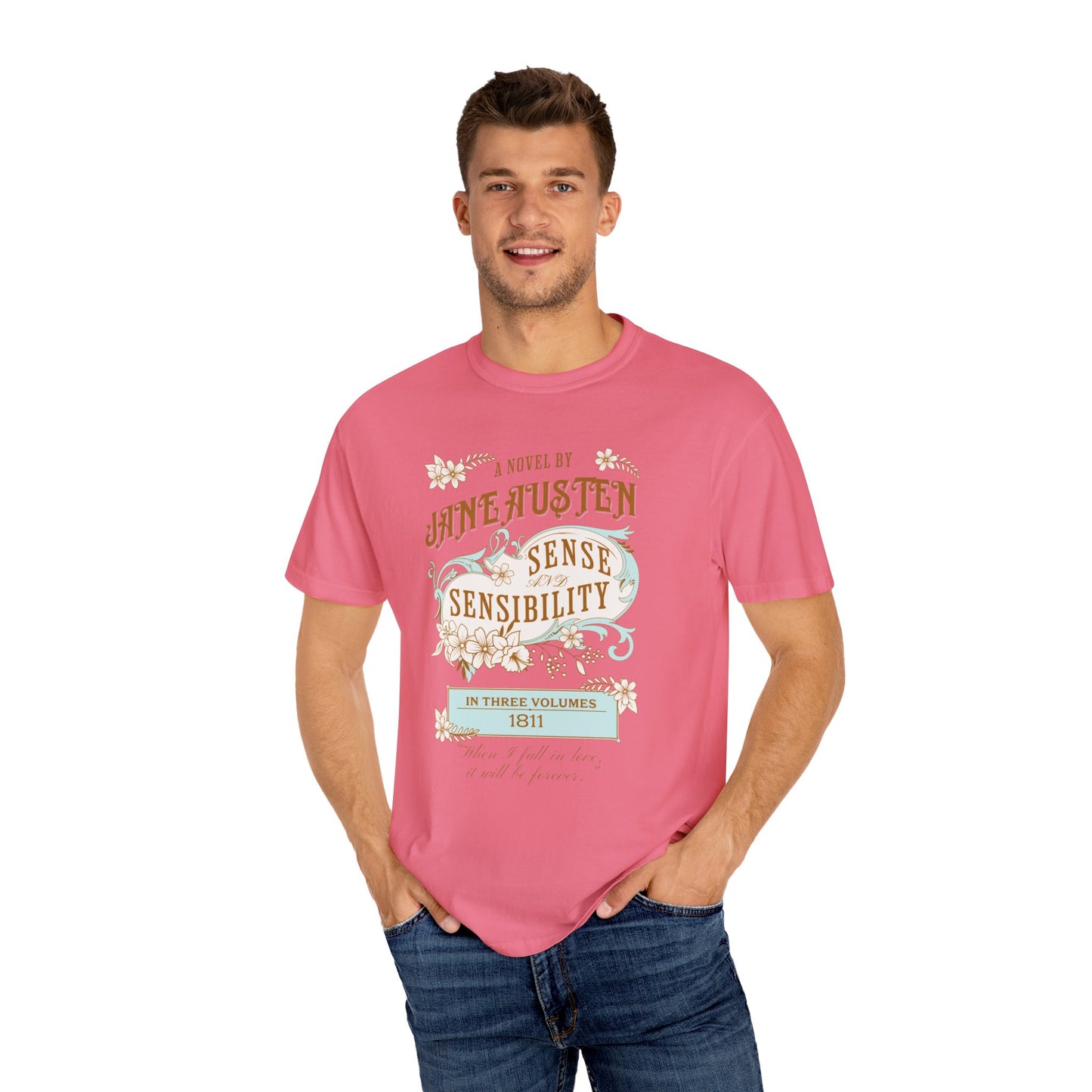 Jane Austen T-Shirt, Sense & Sensibility Historical Romance Comfort Colors Tee, Bookish Literary Jane Austen Fan Art Gift for Her, Readers, T-Shirt Printify