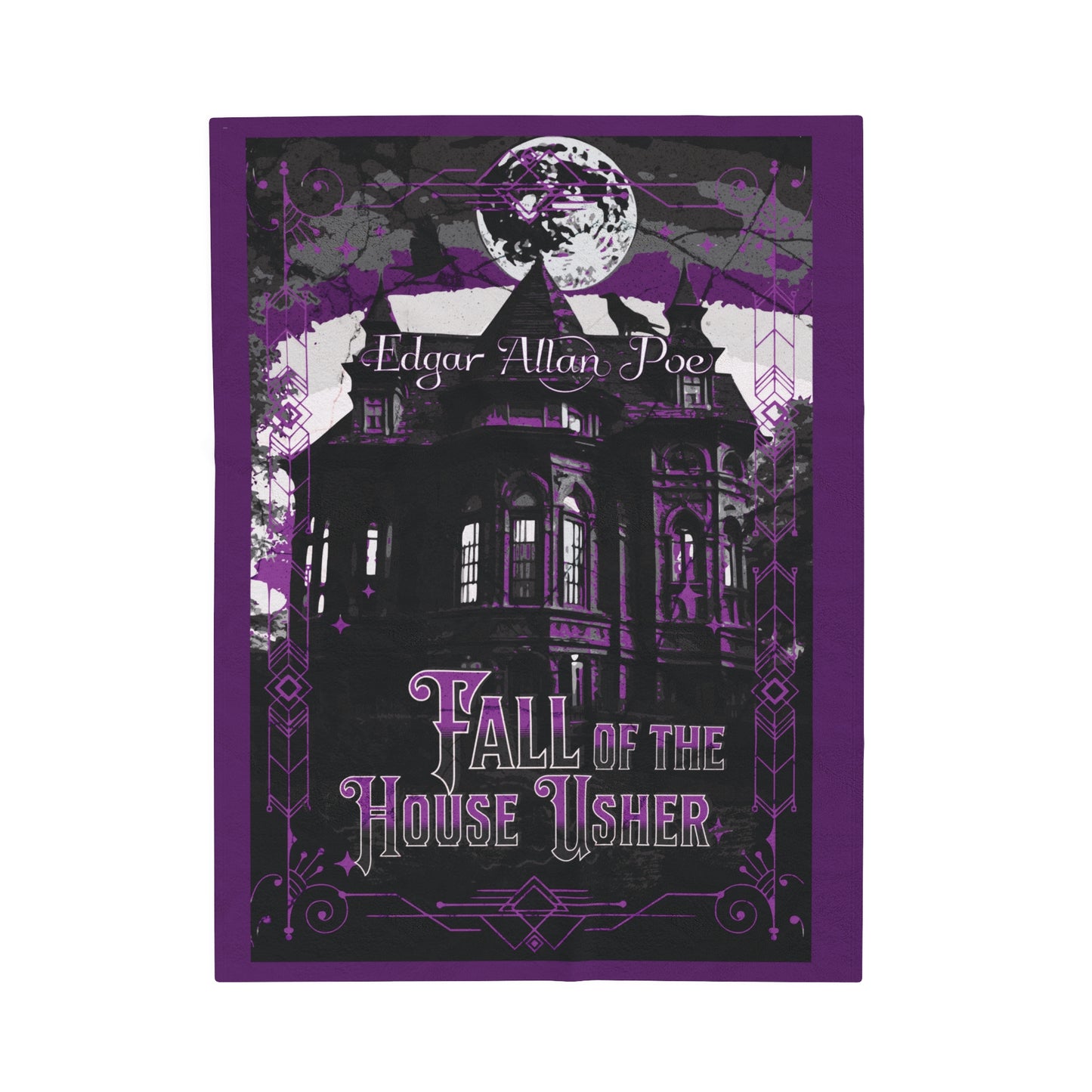 Edgar Allan Poe, The Fall Of The House Of Usher Throw Blanket, Book Lover Reading Blanket, Gothic Dark Academia, Horror Movie Watching Plush All Over Prints Printify 30" × 40"