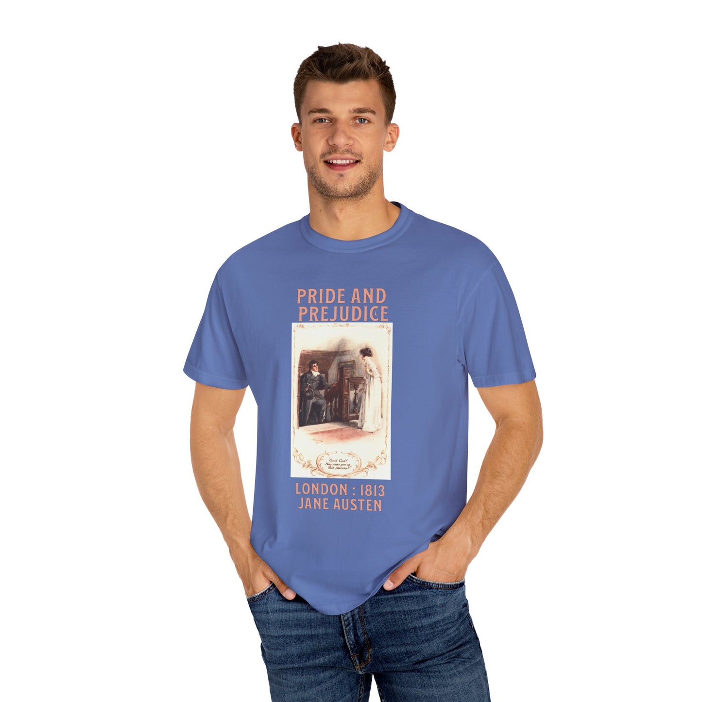 Jane Austen Comfort Colors TShirt, Pride & Prejudice Historical Romance, Bookish Literary Jane Austen Fan Art, Gift for Her Bookclub Tee T-Shirt Printify
