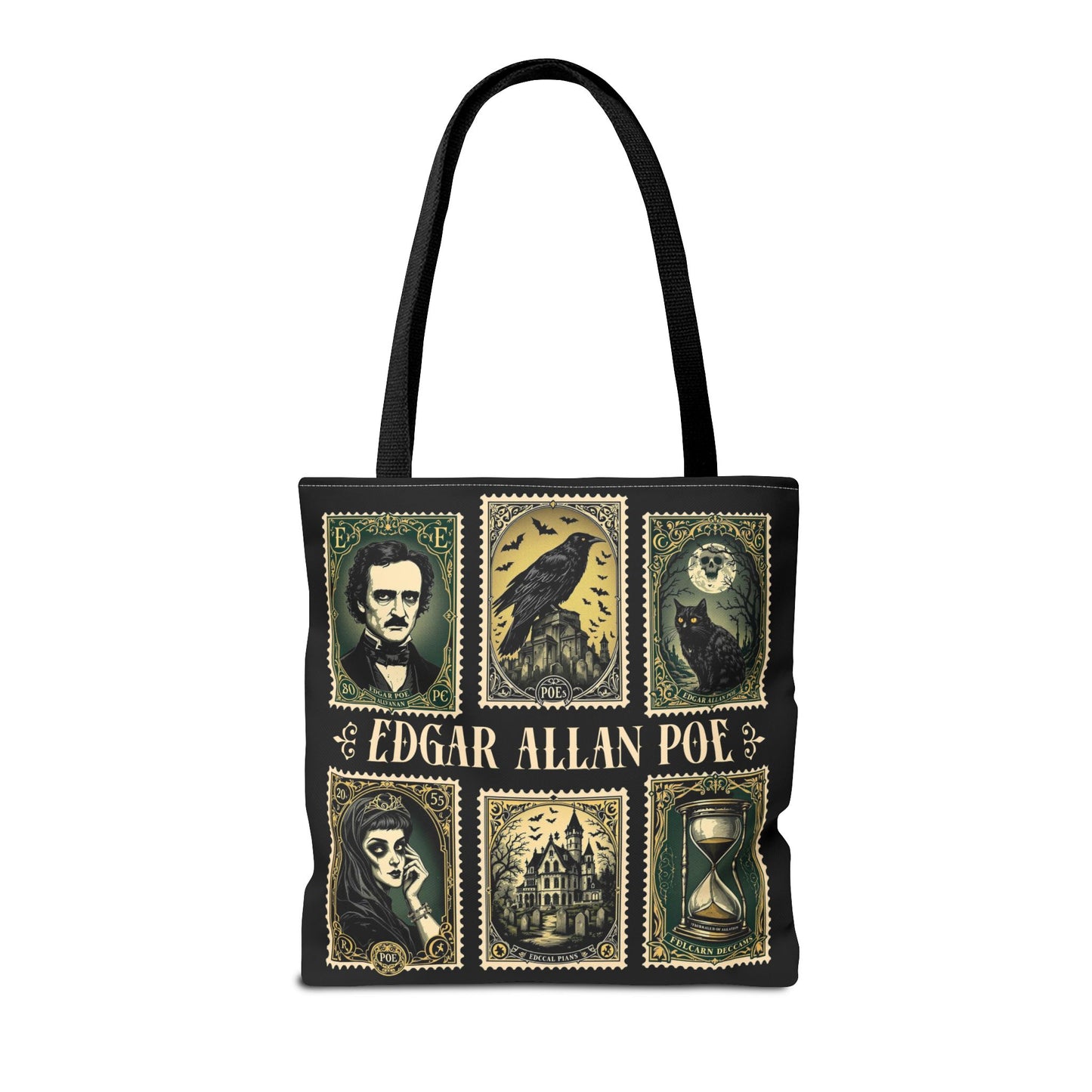 Edgar Allan Poe Tote Bag Gothic Literary Gift for Book Lover Dark Academia Macabre Accessory Halloween Tote Fall School Bag for Poetember Bags Printify