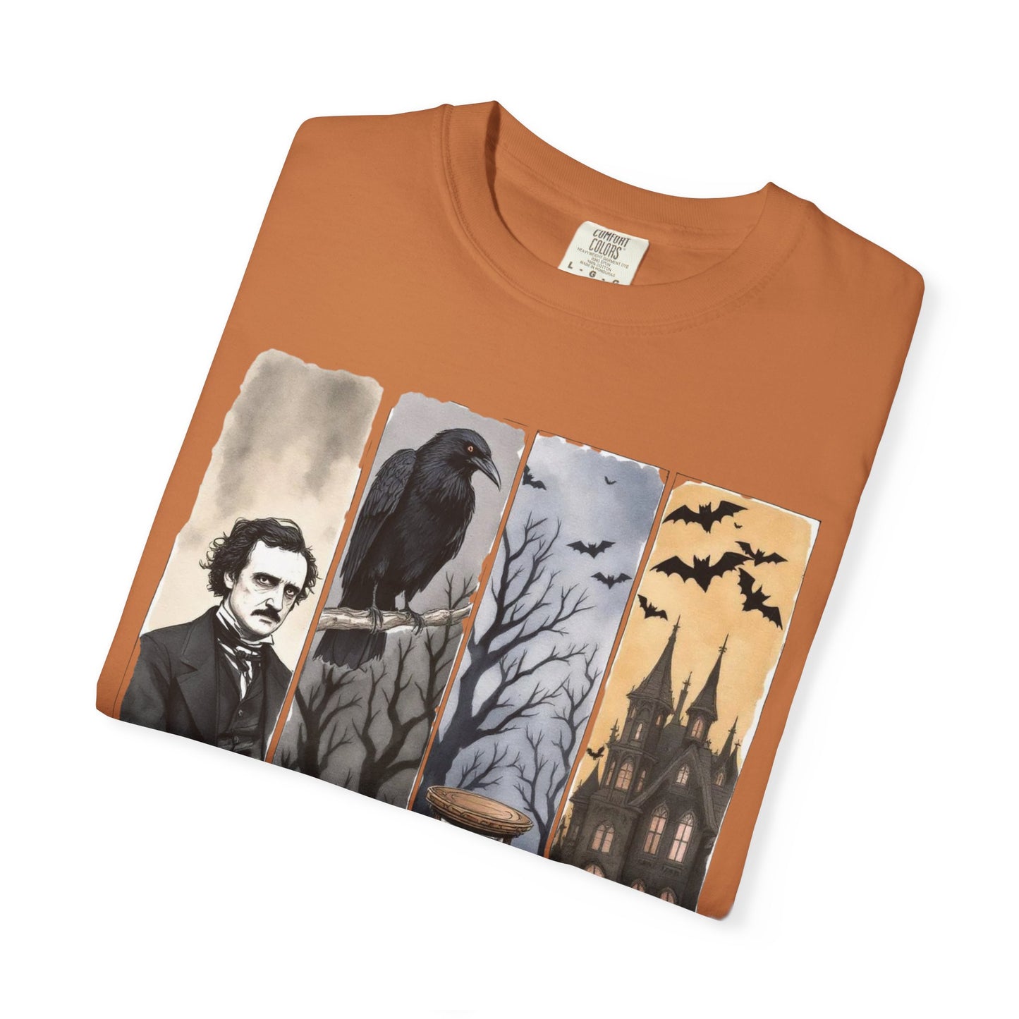 Edgar Allan Poe T-Shirt Gothic Graphic Tee The Raven Nevermore Quote Horror Literature Shirt Dark Academia Aesthetic Halloween Party Gift T-Shirt Printify