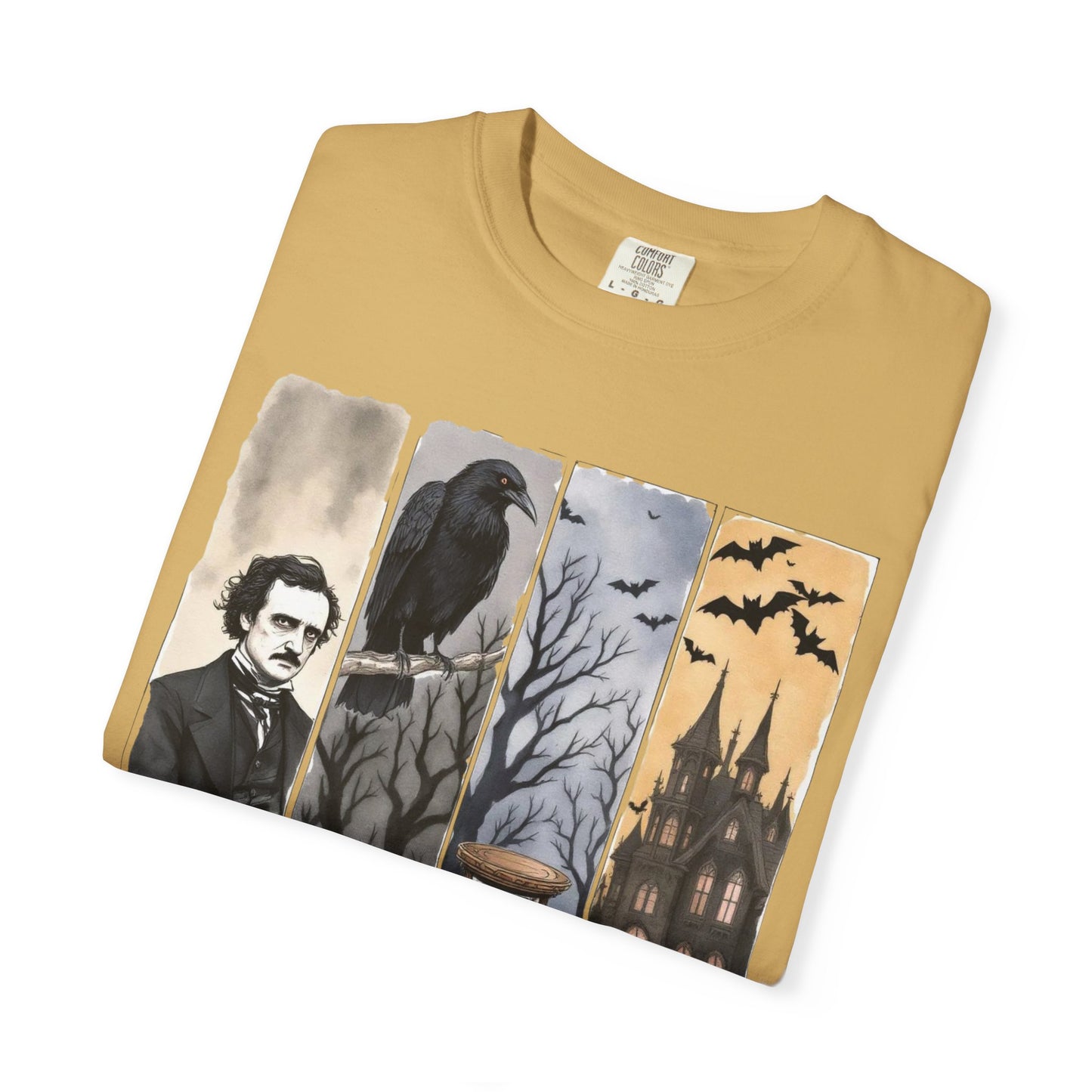 Edgar Allan Poe T-Shirt Gothic Graphic Tee The Raven Nevermore Quote Horror Literature Shirt Dark Academia Aesthetic Halloween Party Gift T-Shirt Printify