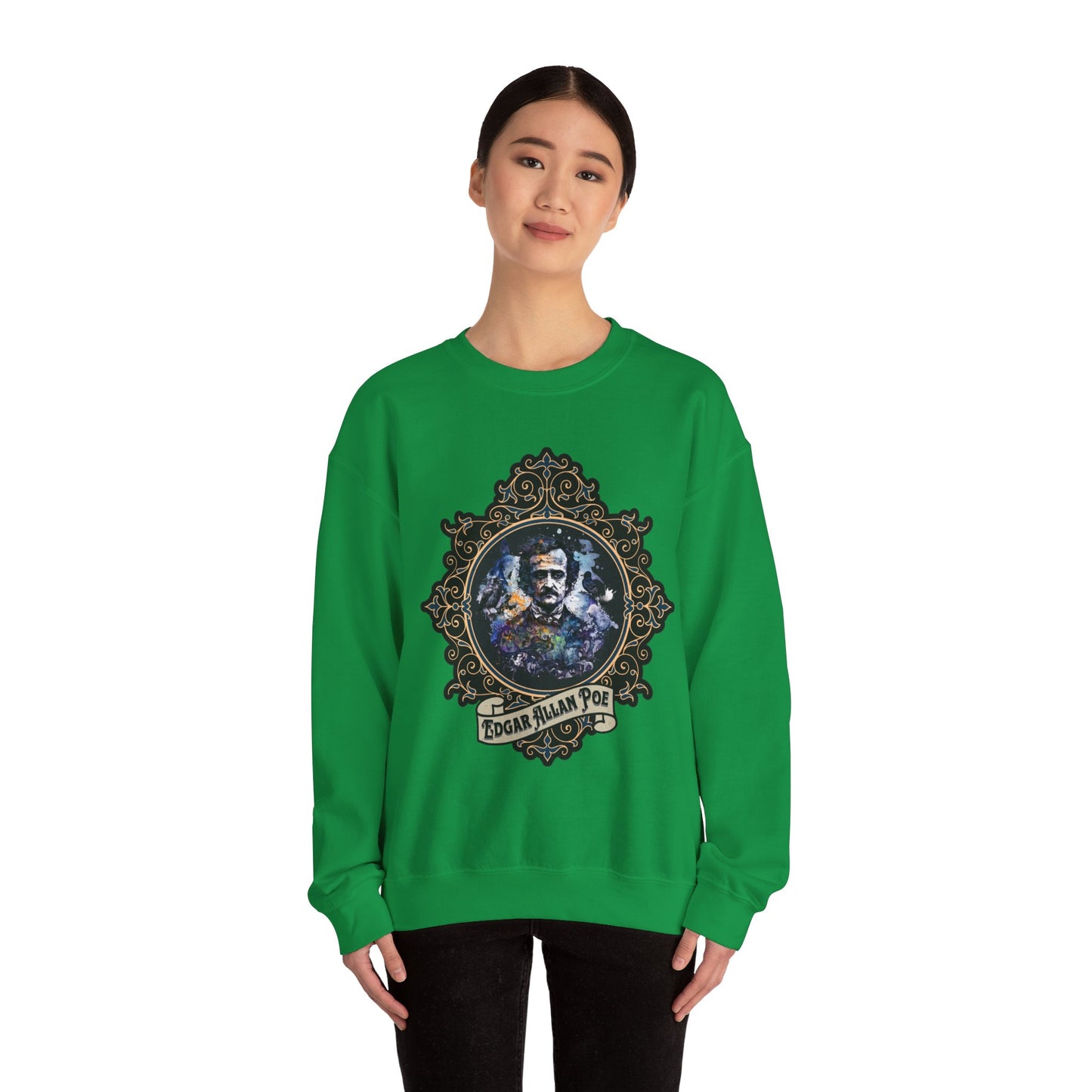 Edgar Allan Poe, Poet, Poetry Lover Sweatshirt, Book Lover, Halloween, Haunting Gothic Gift, Light, Dark Academia, Horror Movie Sweater Sweatshirt Printify