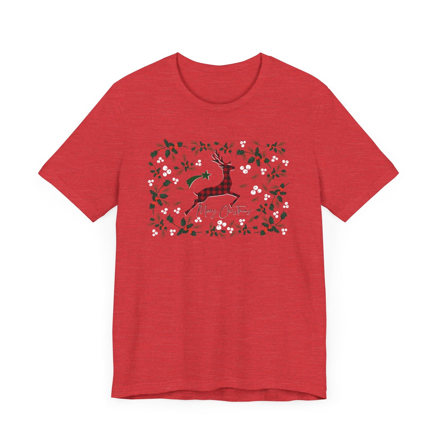Merry Christmas Plaid Reindeer Shirt, Country Reindeer Shirt, Christmas Family Shirt, Christmas Shirt, Merry Christmas Shirt, Christmas Gift T-Shirt Printify