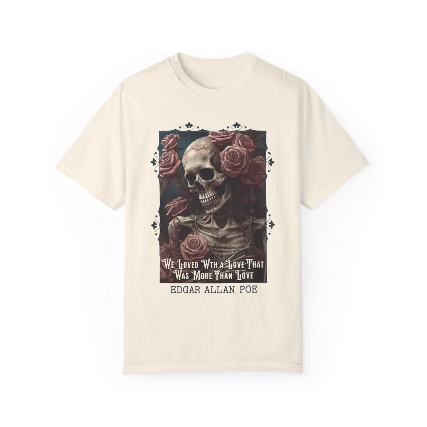 Edgar Allan Poe T-Shirt, Annabel-Lee Novel Vintage Book, Reading Lover Shirt, Halloween, Gothic, Light Academia Gift, Comfort Colours TShirt T-Shirt Printify Ivory S