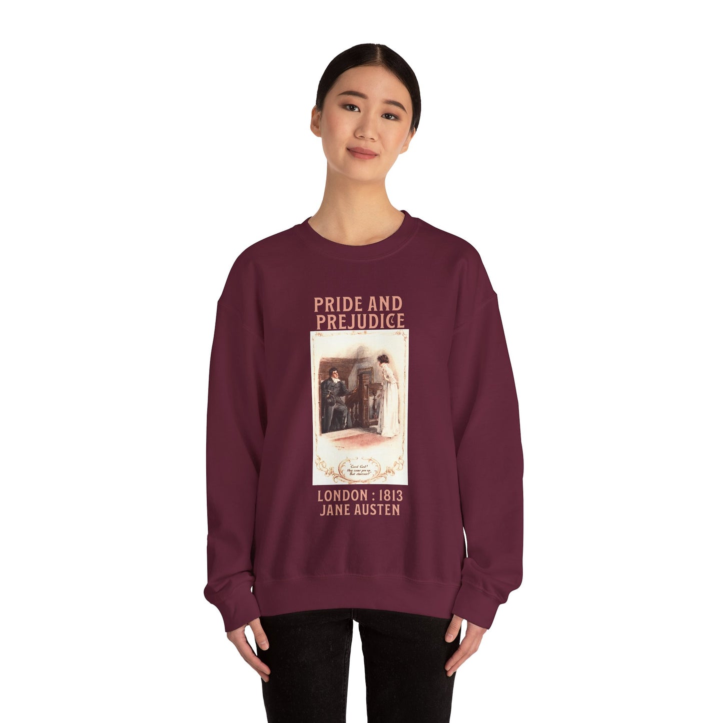 Jane Austen Sweatshirt, Pride & Prejudice Historical Romance Sweater, Bookish Literary Jane Austen Fan Art, Gift for Her, Bookclub Shirt Sweatshirt Printify