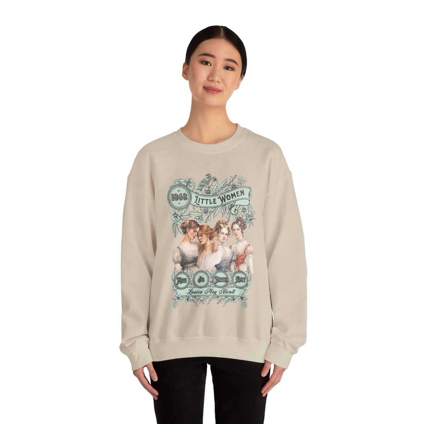Little Women Sweatshirt, Louisa May Alcott Historical Romance Sweater, Bookish Literary Fan Art Gift, Gift for Her, Bookclub Crewneck Shirt Sweatshirt Printify