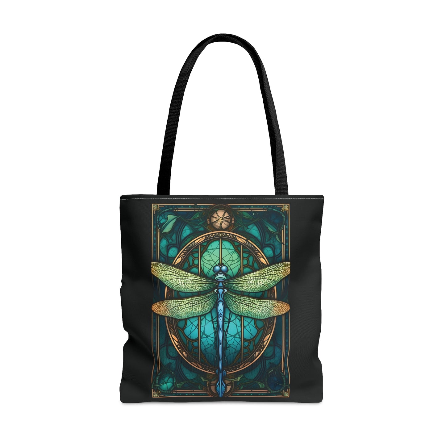 Stained Glass Dragonfly Tote Bag, Pretty Tarot Card Shoulder Bag, Book, Library, Grocery, Travel Bag, Dark Academia, Bookish Bookclub Gift, Bags Printify Large