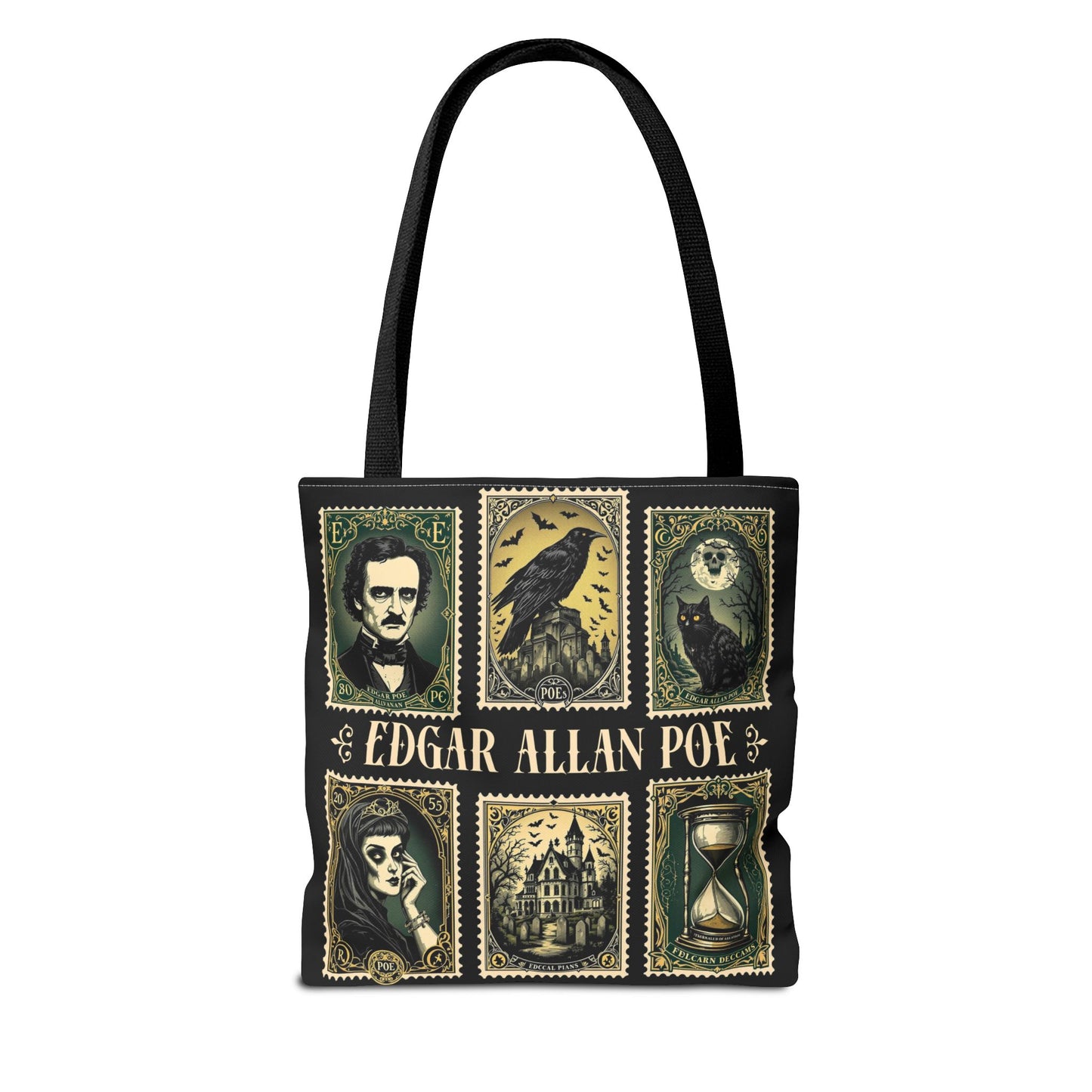 Edgar Allan Poe Tote Bag Gothic Literary Gift for Book Lover Dark Academia Macabre Accessory Halloween Tote Fall School Bag for Poetember Bags Printify