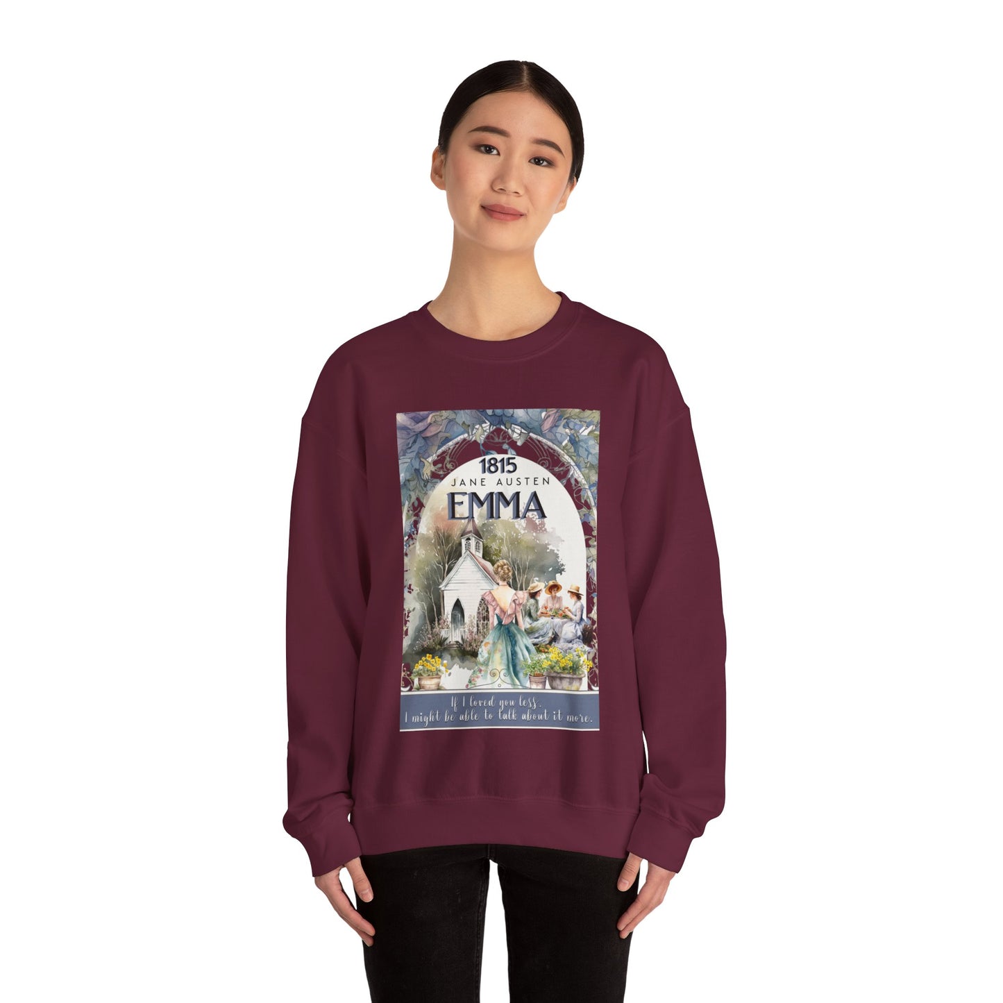Jane Austen Sweatshirt, Emma Historical Romance Sweater, Bookish Literary Jane Austen Fan Art Gift, Gift for Her, Bookclub Shirt Sweatshirt Printify